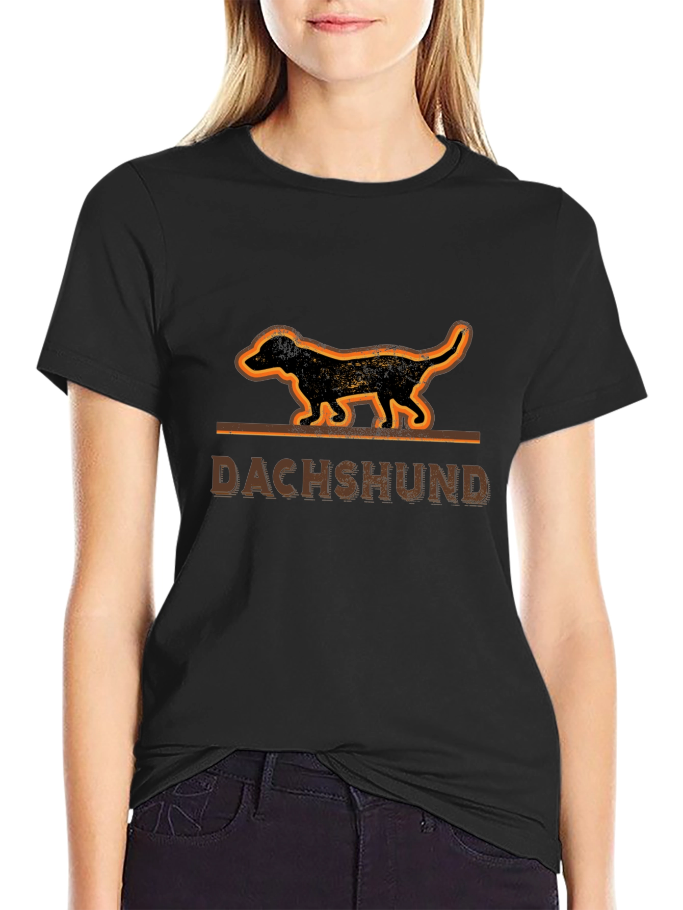 Dachshund Dog Graphic Tee - Unisex Black T-Shirt