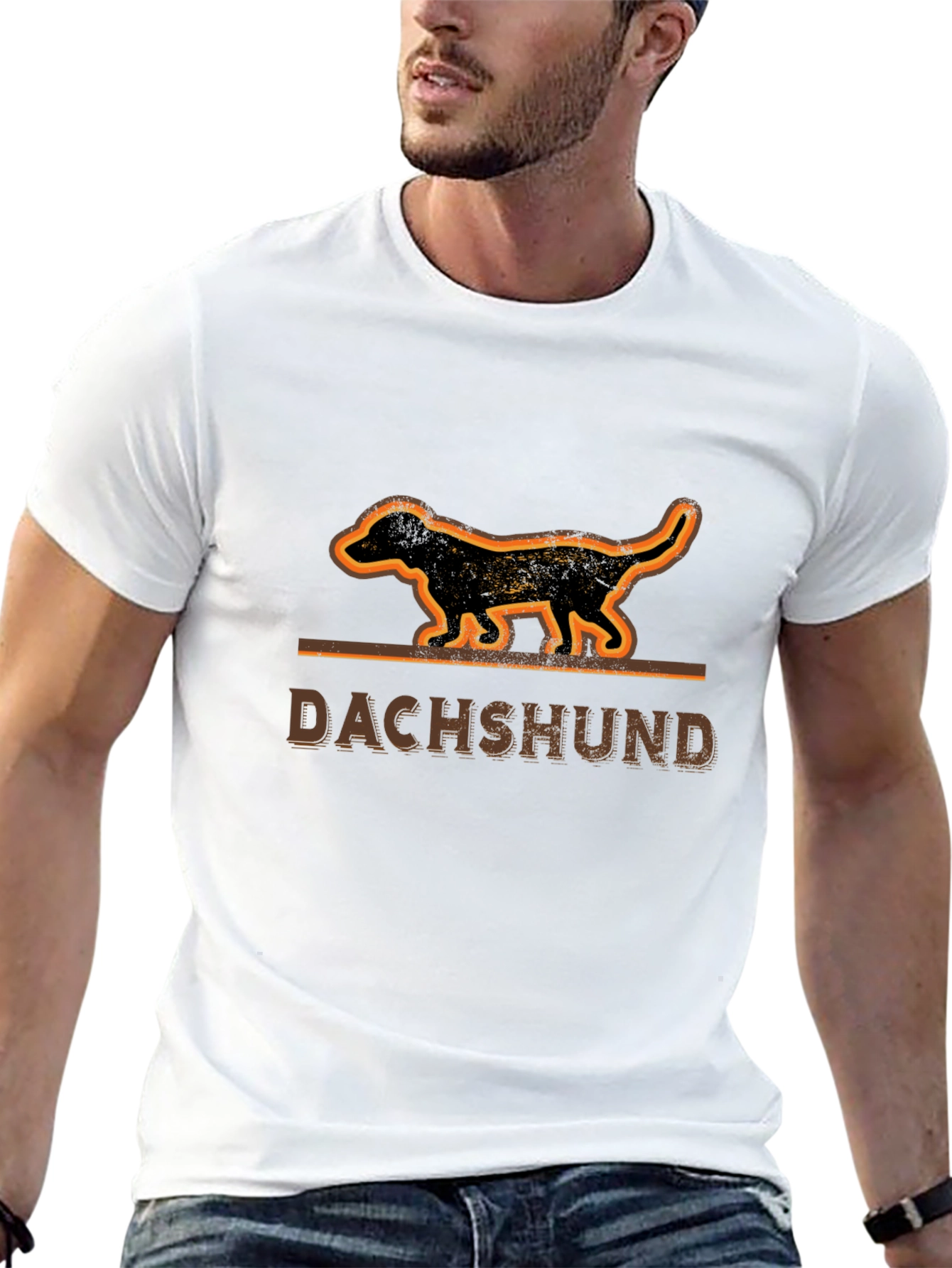 Dachshund Dog Graphic Tee - Unisex Black T-Shirt