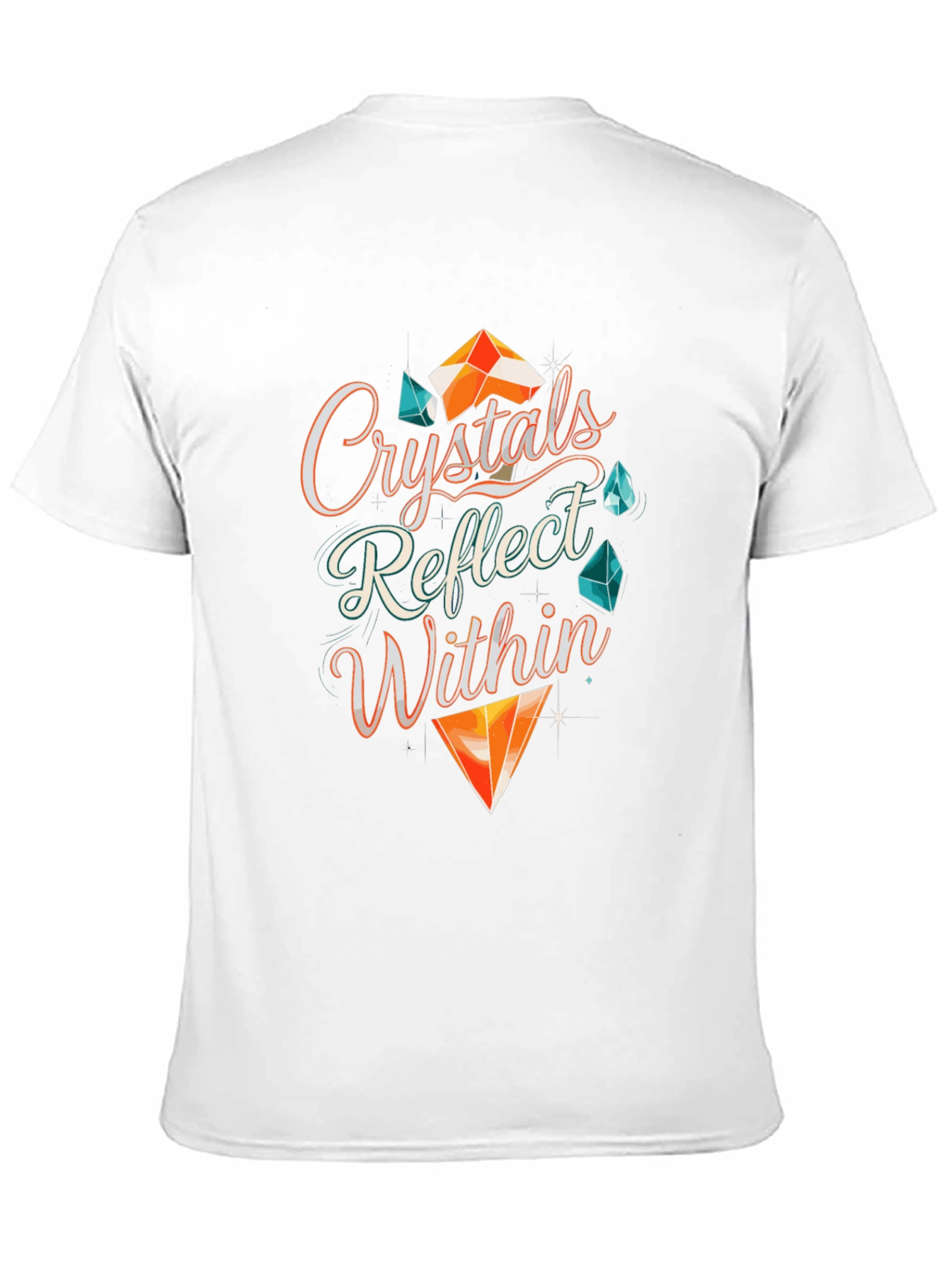 Crystals Reflect Within Black T-Shirt