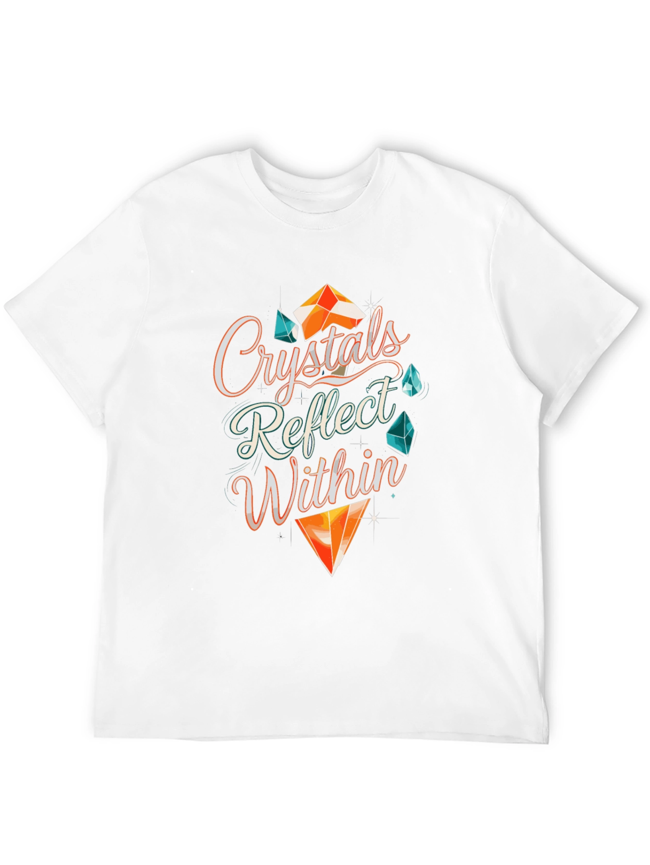 Crystals Reflect Within Black T-Shirt