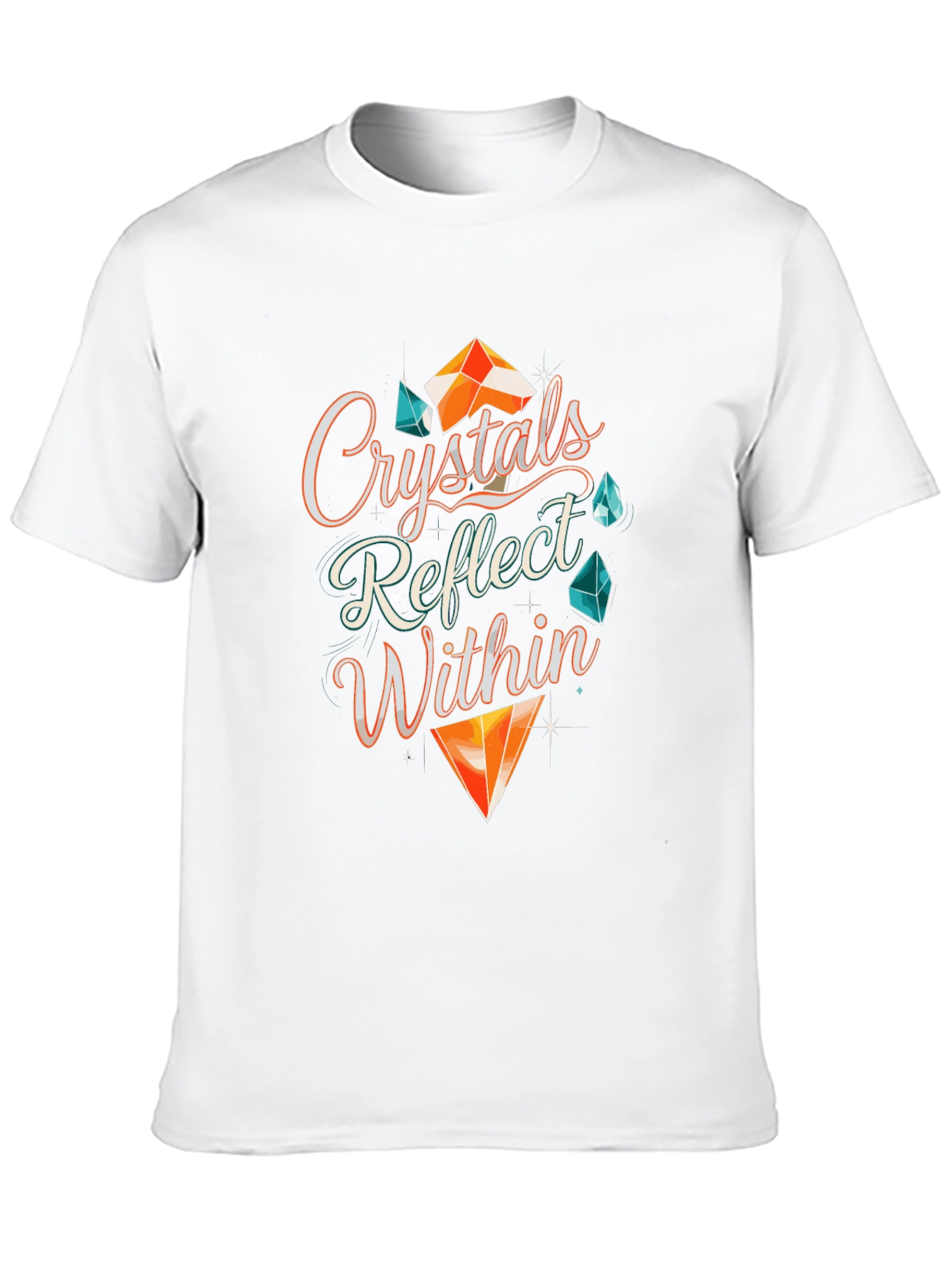 Crystals Reflect Within Black T-Shirt