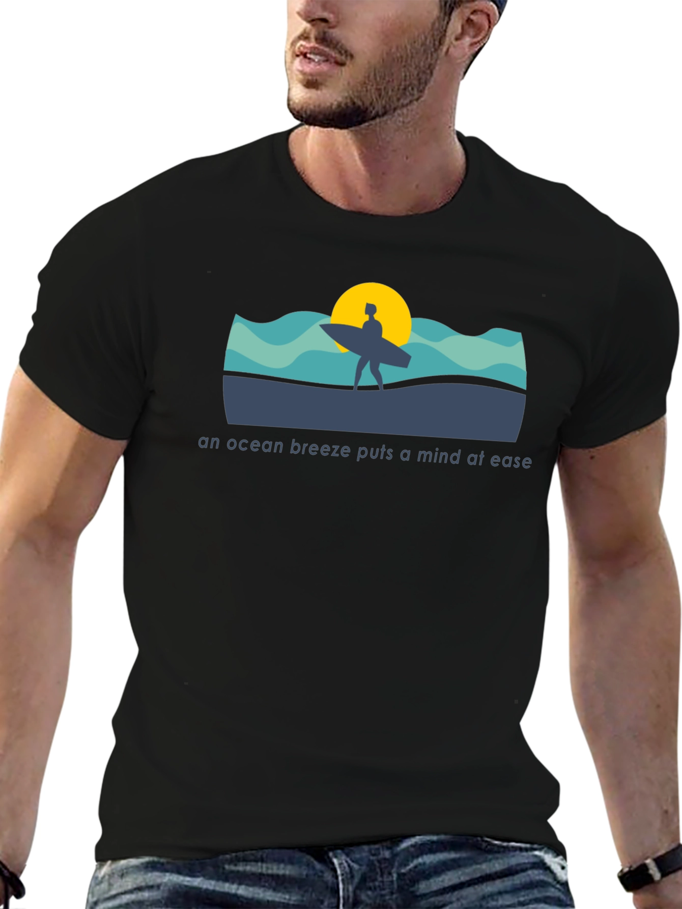 Ocean Breeze T-Shirt - Surfer Design