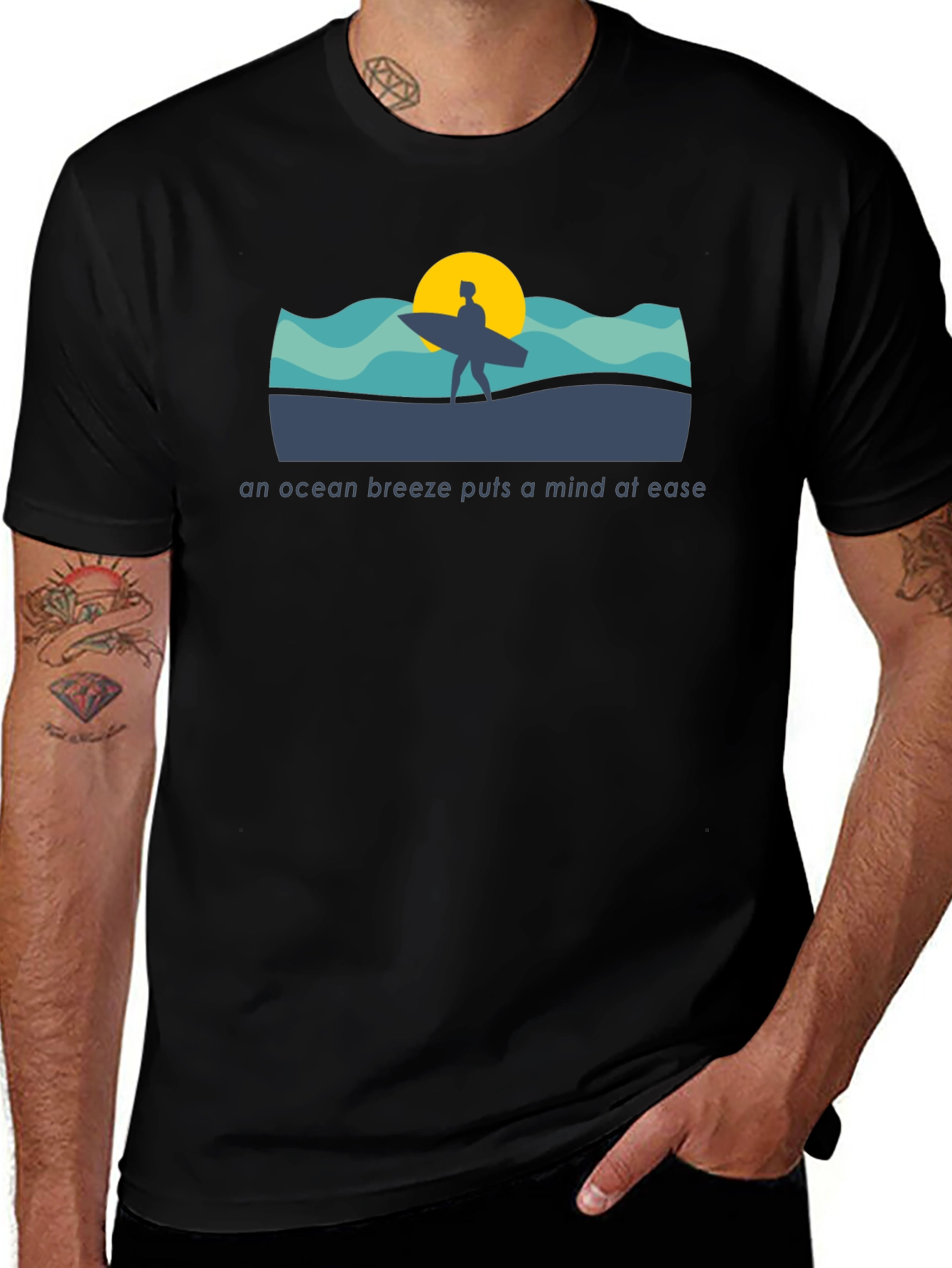 Ocean Breeze T-Shirt - Surfer Design