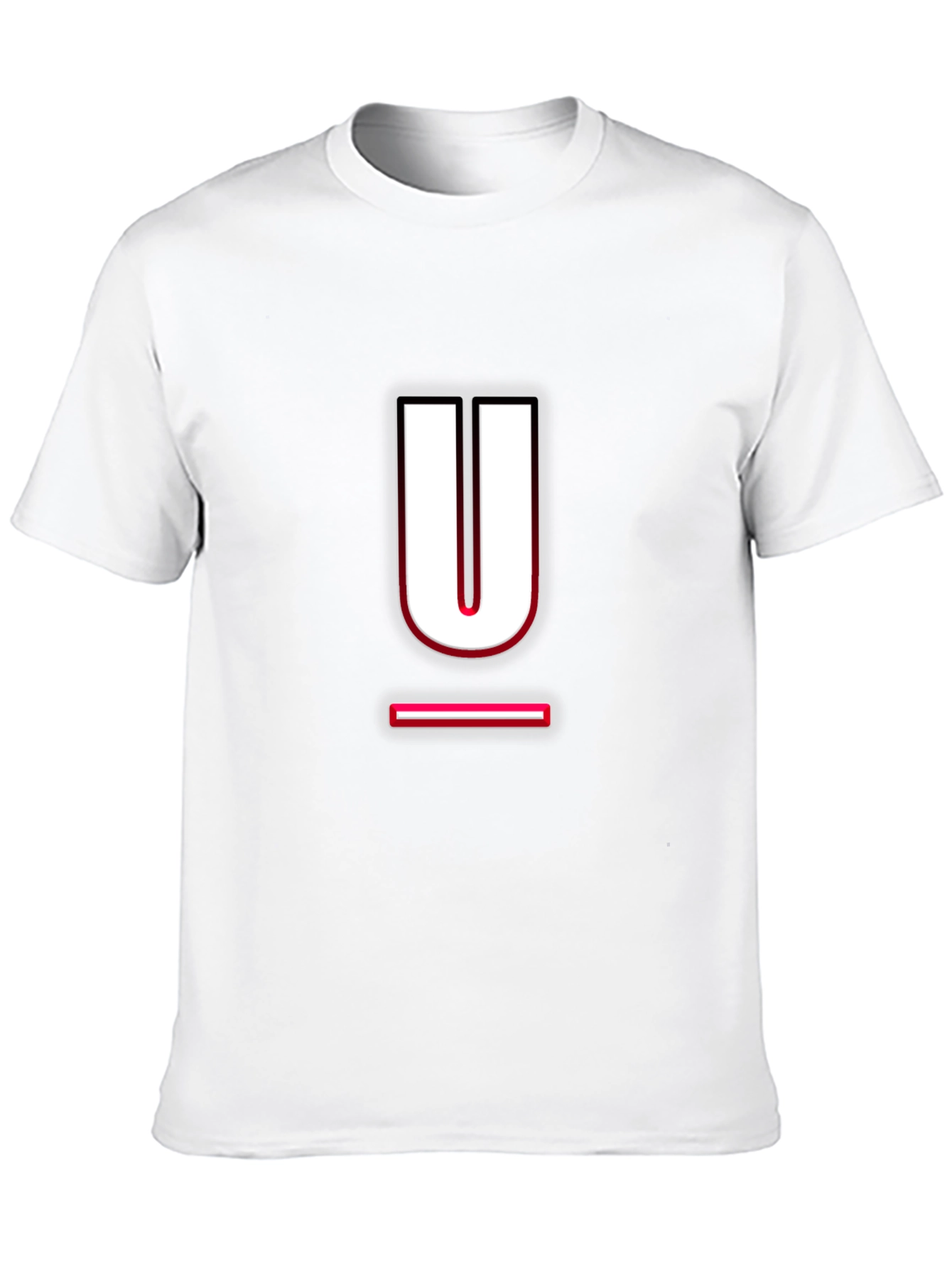 Modern Black T-Shirt with Letter U Design