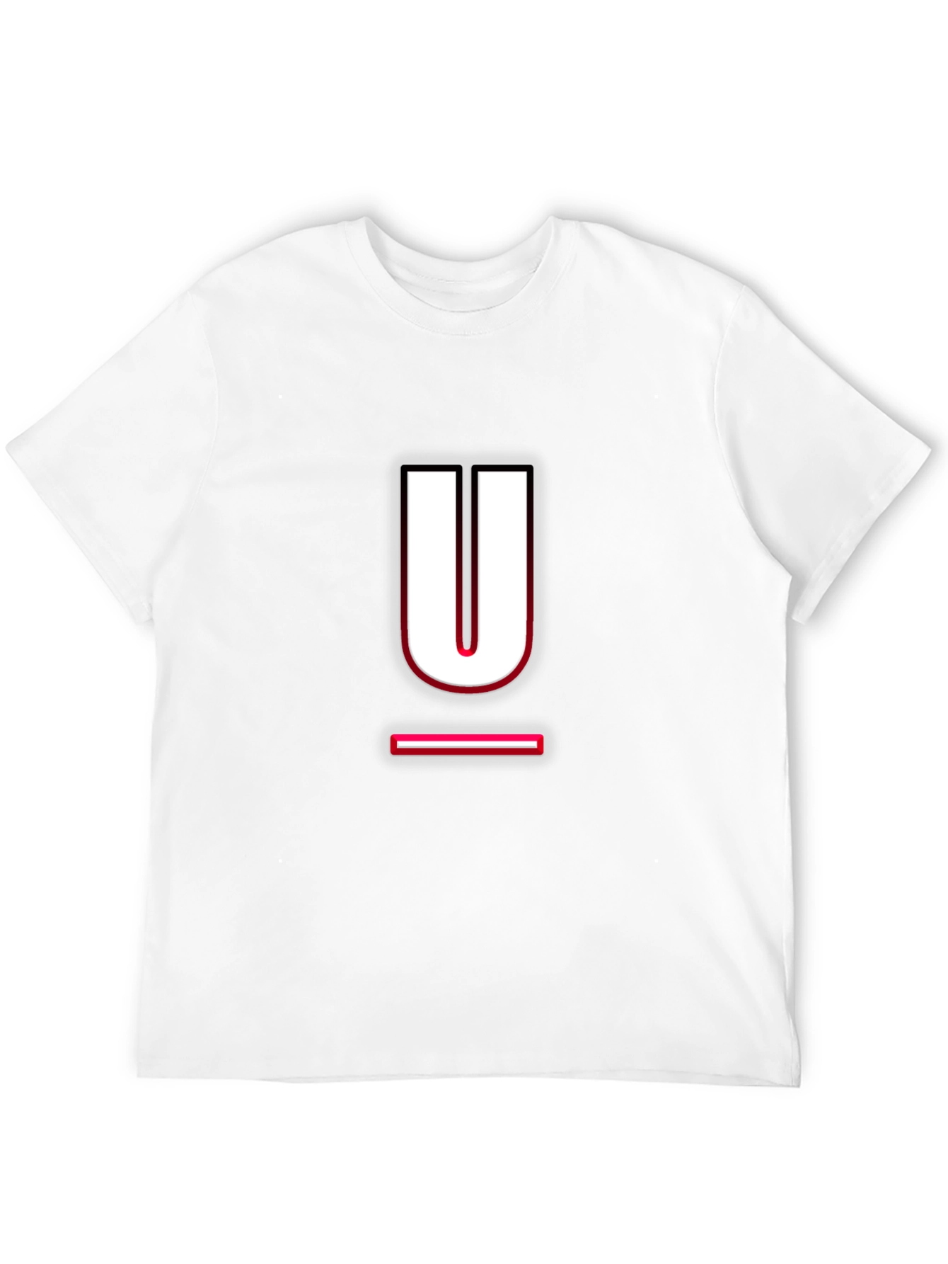 Modern Black T-Shirt with Letter U Design