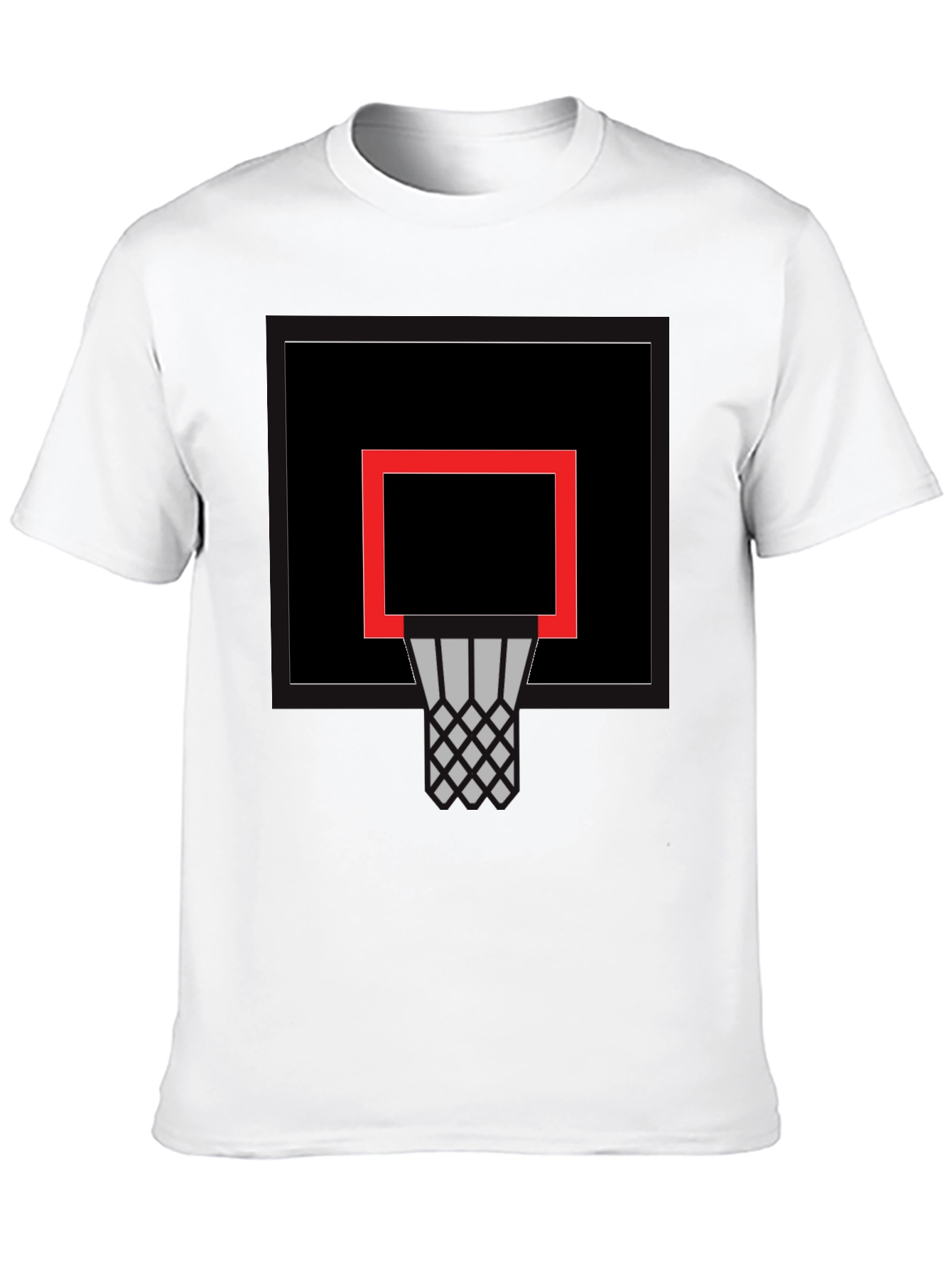 Basketball Hoop Graphic Tee - Black Cotton Comfort