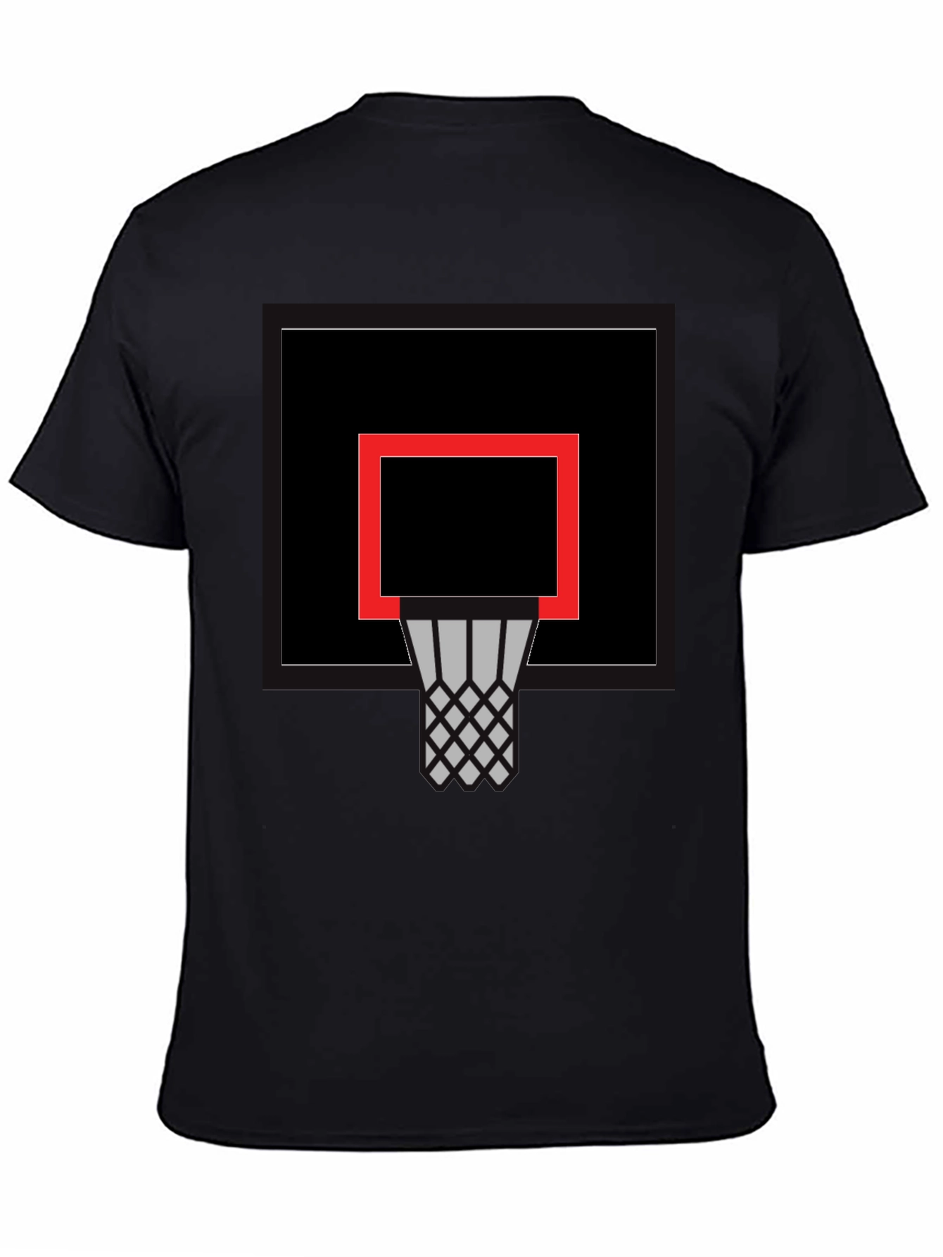 Basketball Hoop Graphic Tee - Black Cotton Comfort