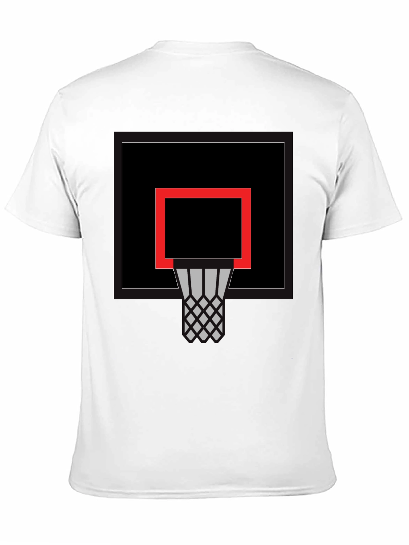 Basketball Hoop Graphic Tee - Black Cotton Comfort