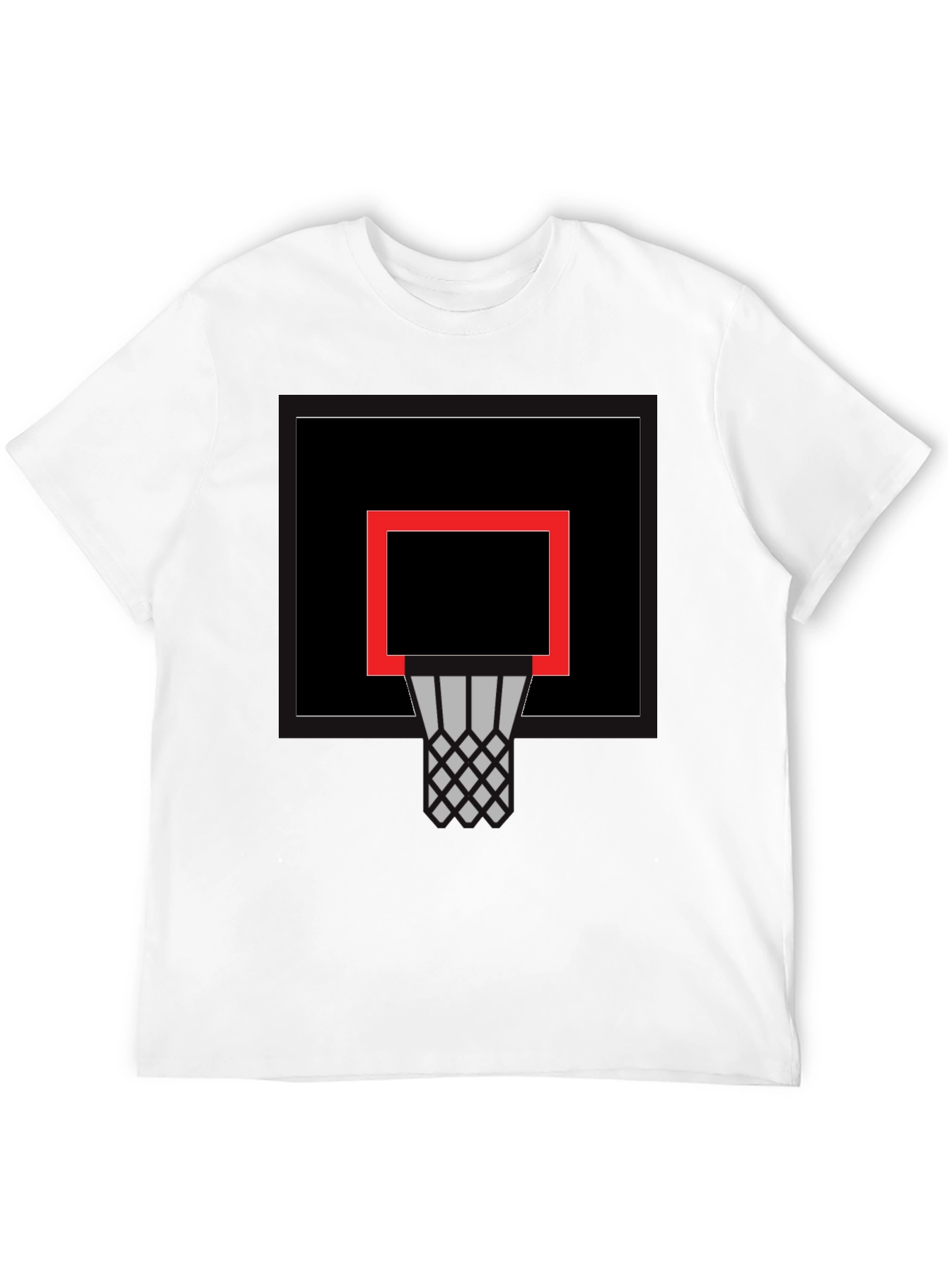 Basketball Hoop Graphic Tee - Black Cotton Comfort