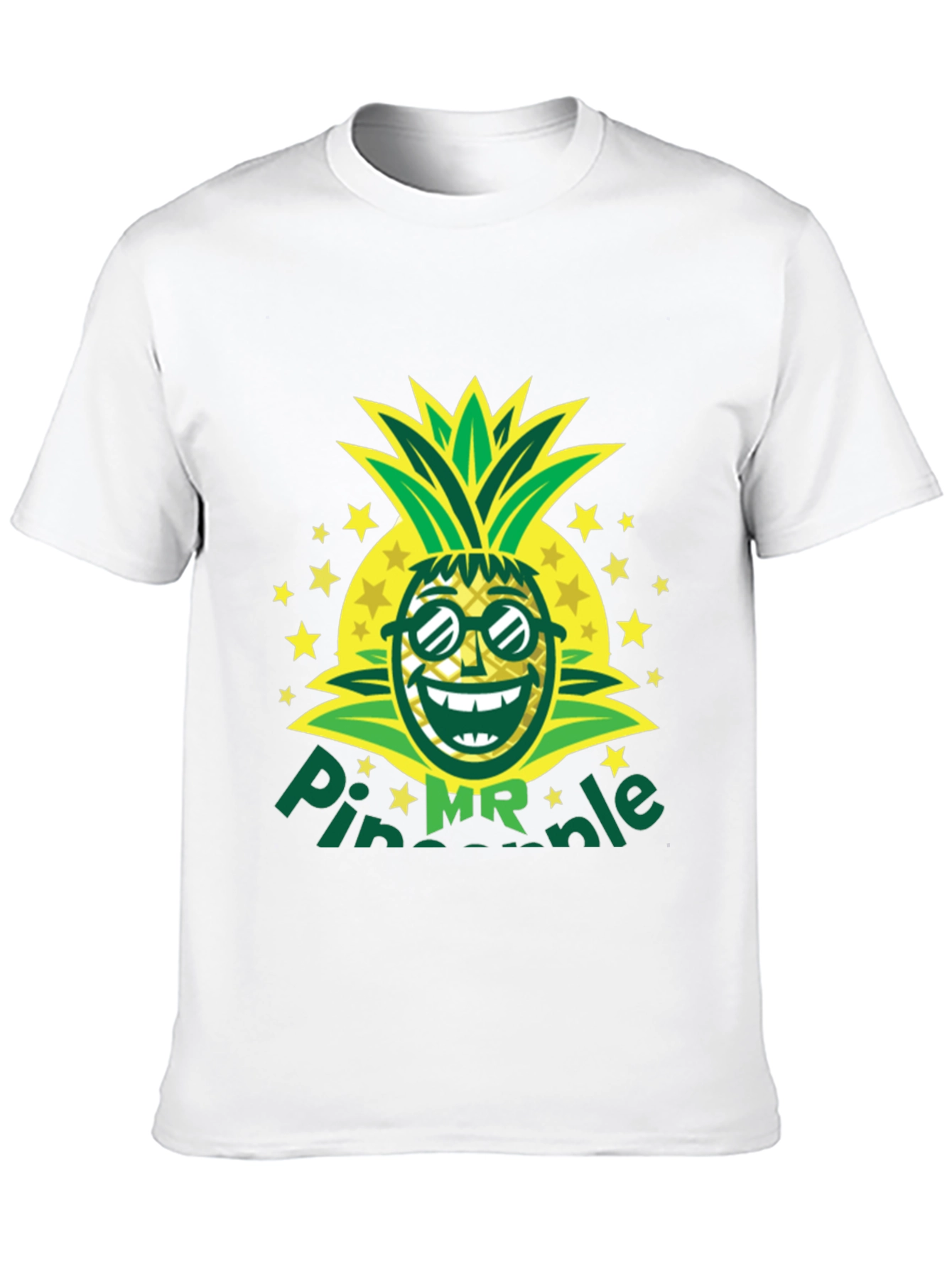 Mr. Pineapple Graphic T-Shirt - Black Cotton Tee