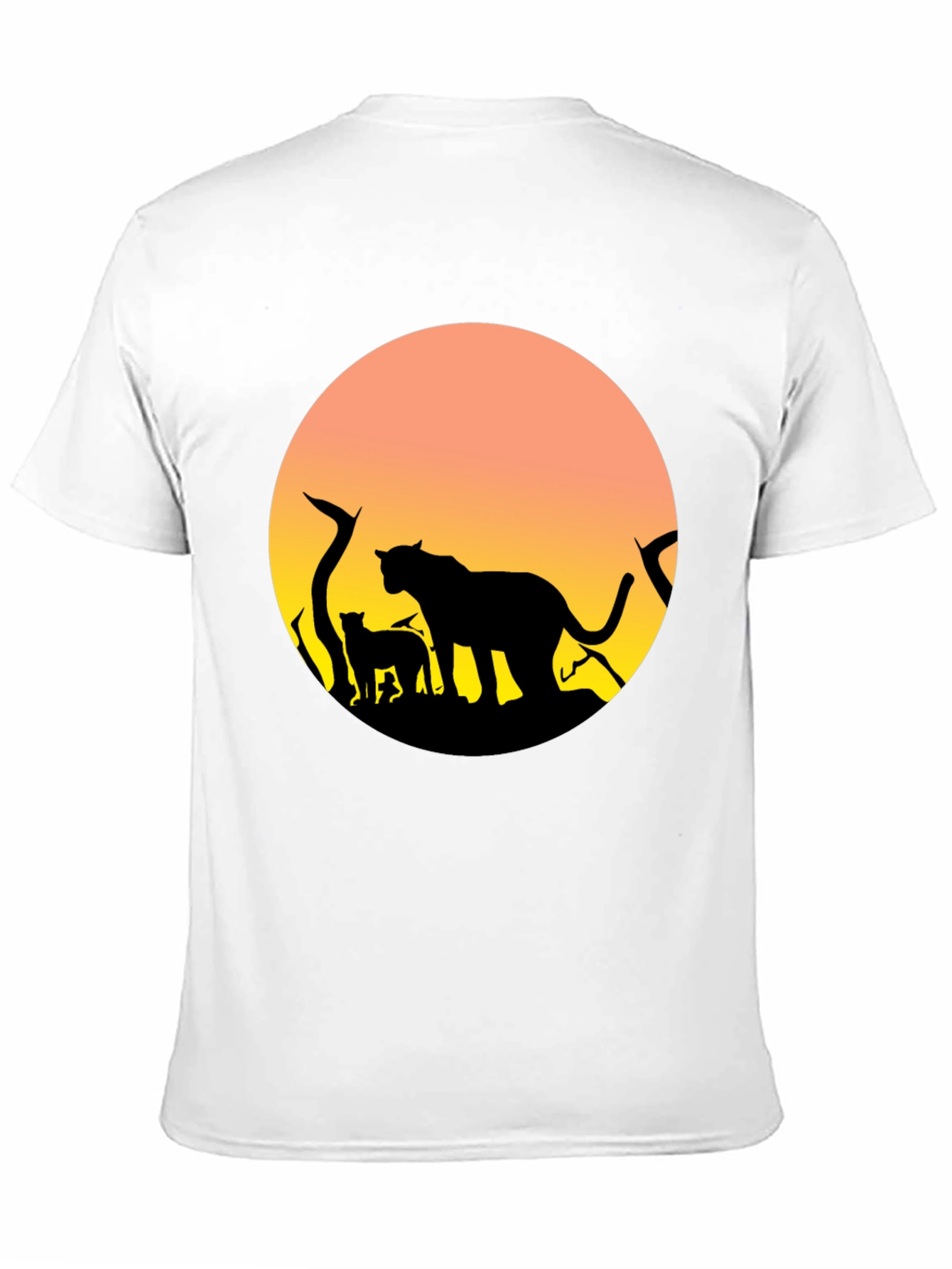 Lion Silhouette Sunset Graphic T-Shirt