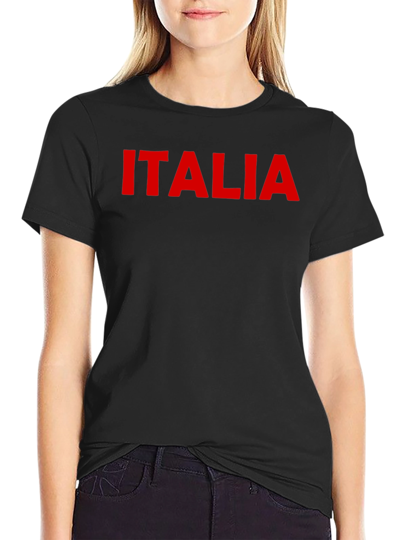Italia Graphic Tee - Black Cotton T-Shirt
