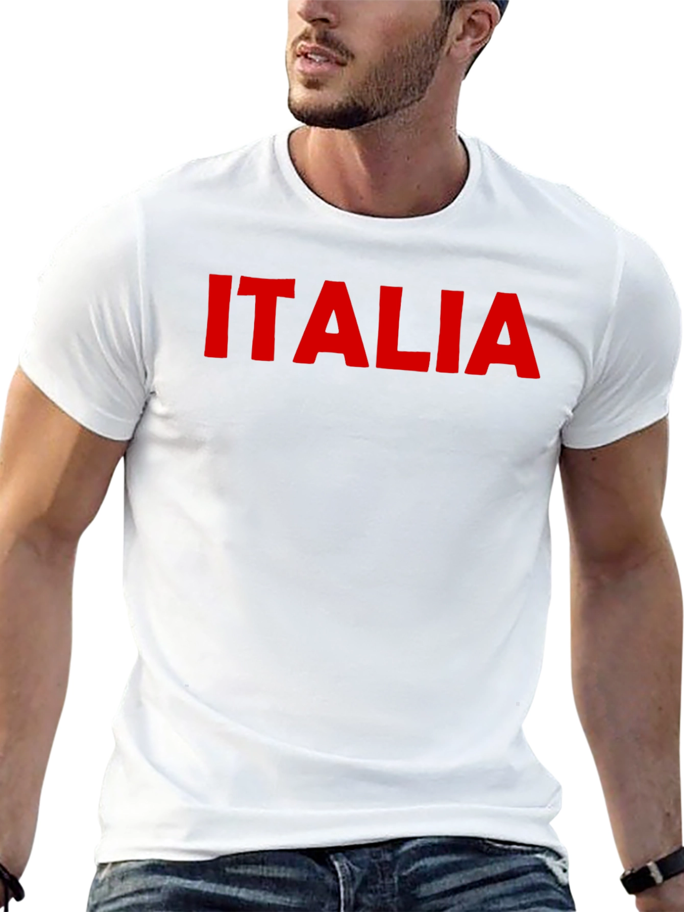 Italia Graphic Tee - Black Cotton T-Shirt