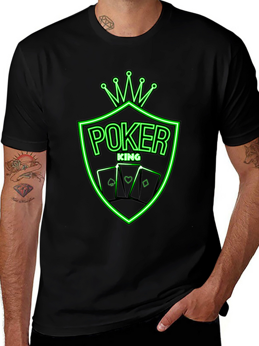 Poker King Neon Graphic Tee - Black