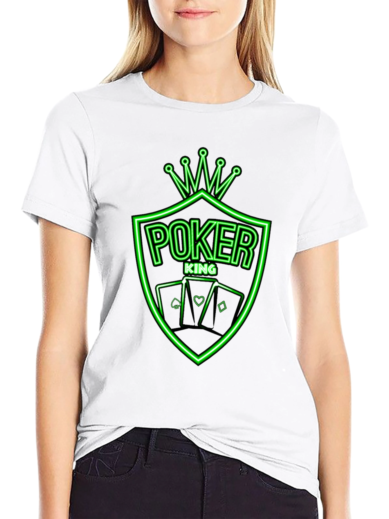 Poker King Neon Graphic Tee - Black