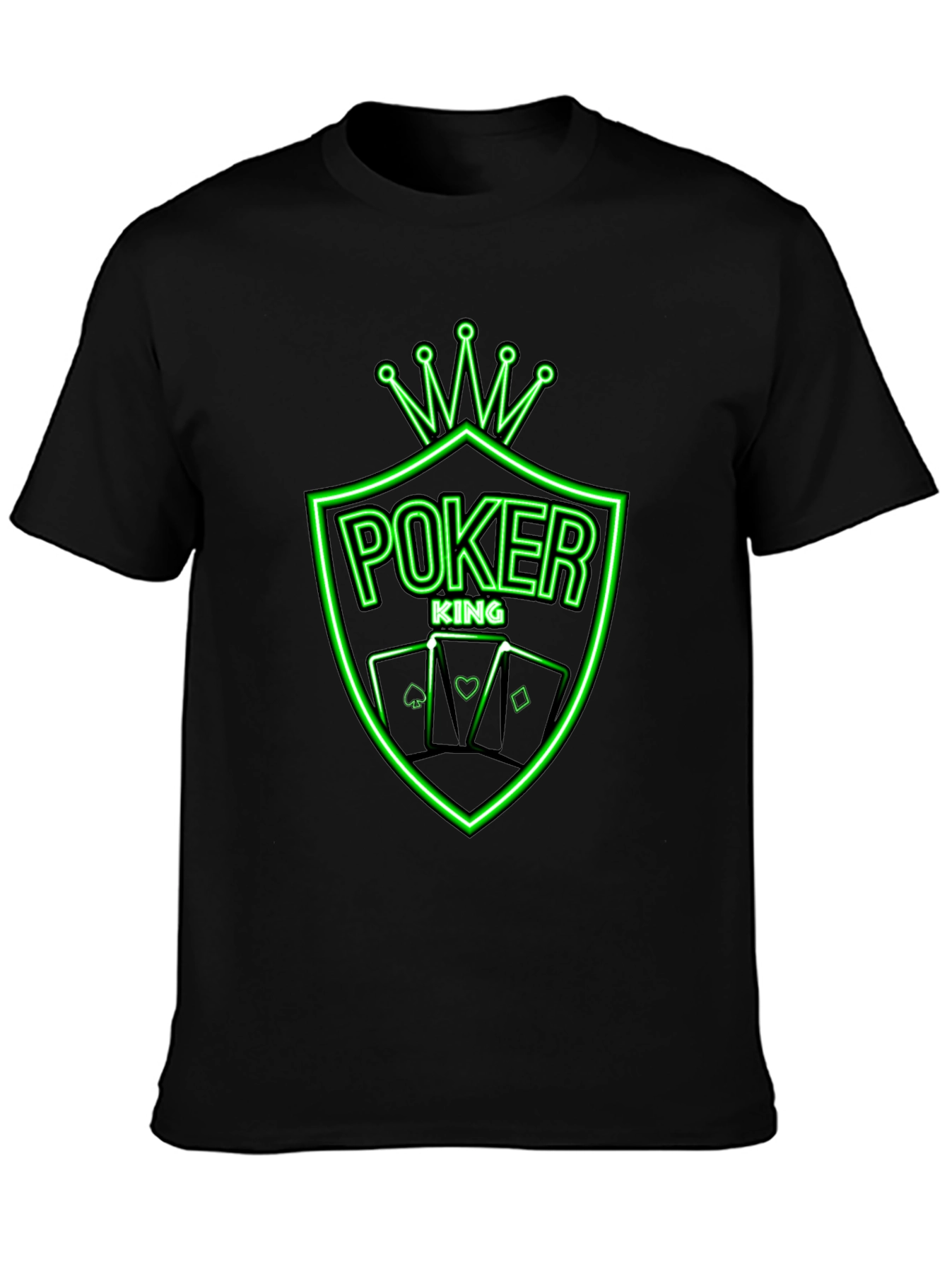 Poker King Neon Graphic Tee - Black