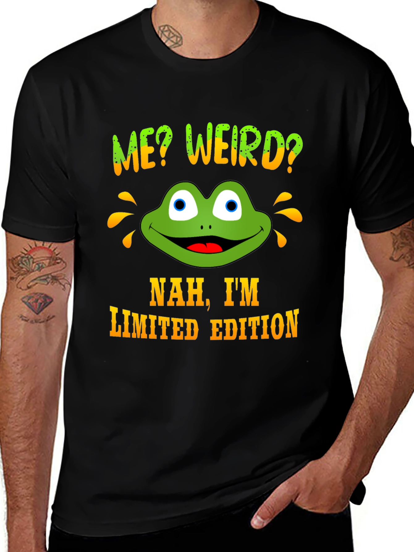 Me Weird? Frog Graphic Novelty Tee