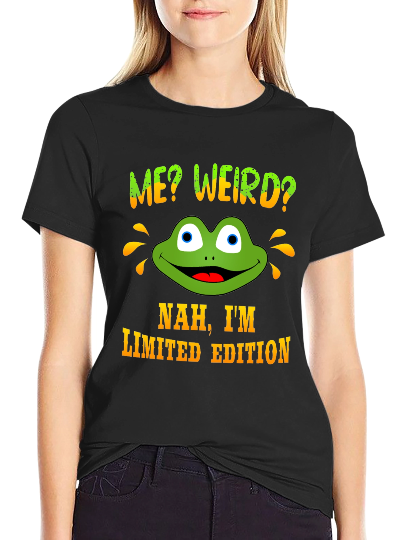 Me Weird? Frog Graphic Novelty Tee