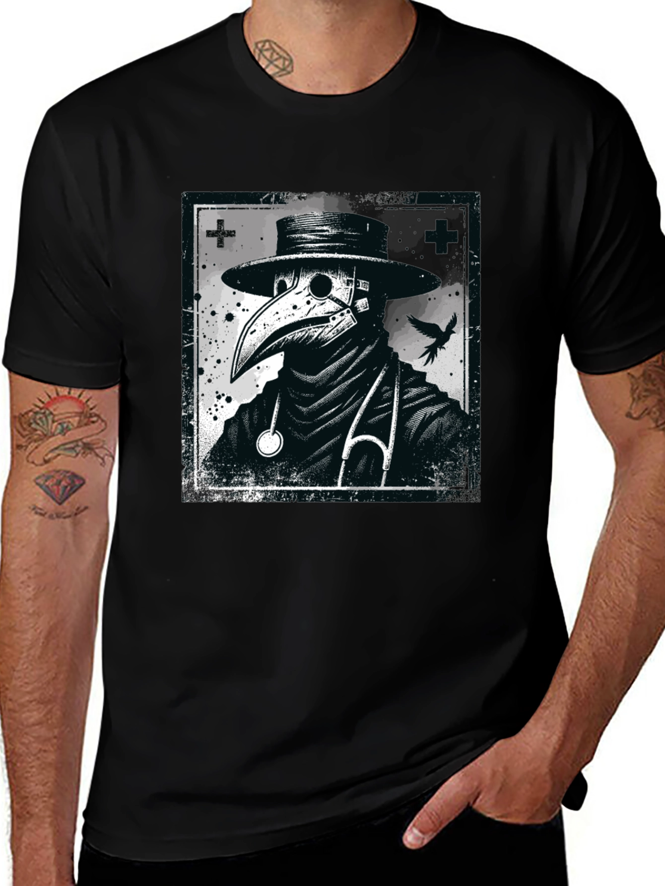 Plague Doctor Graphic Tee - Unique Design