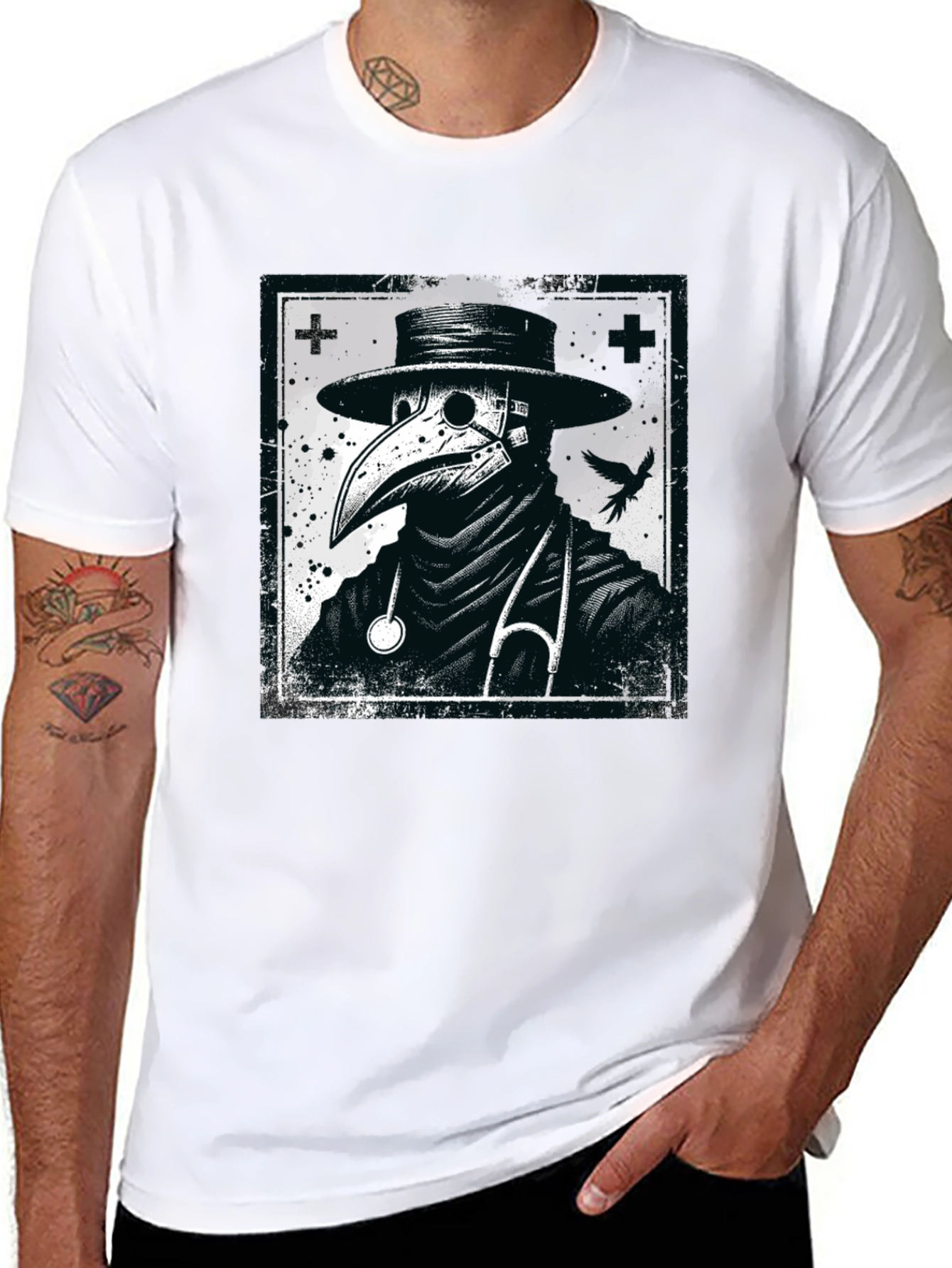 Plague Doctor Graphic Tee - Unique Design