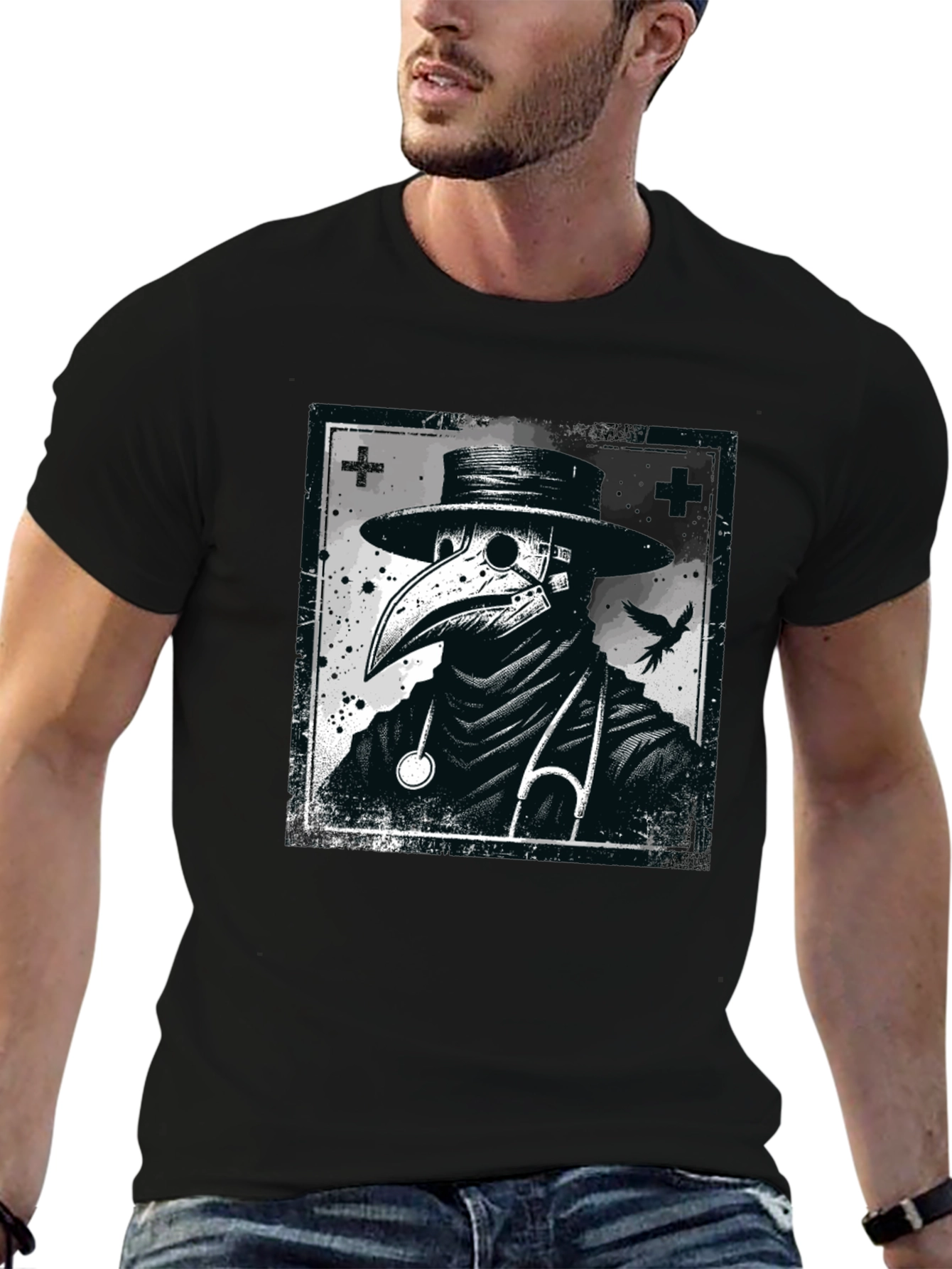 Plague Doctor Graphic Tee - Unique Design