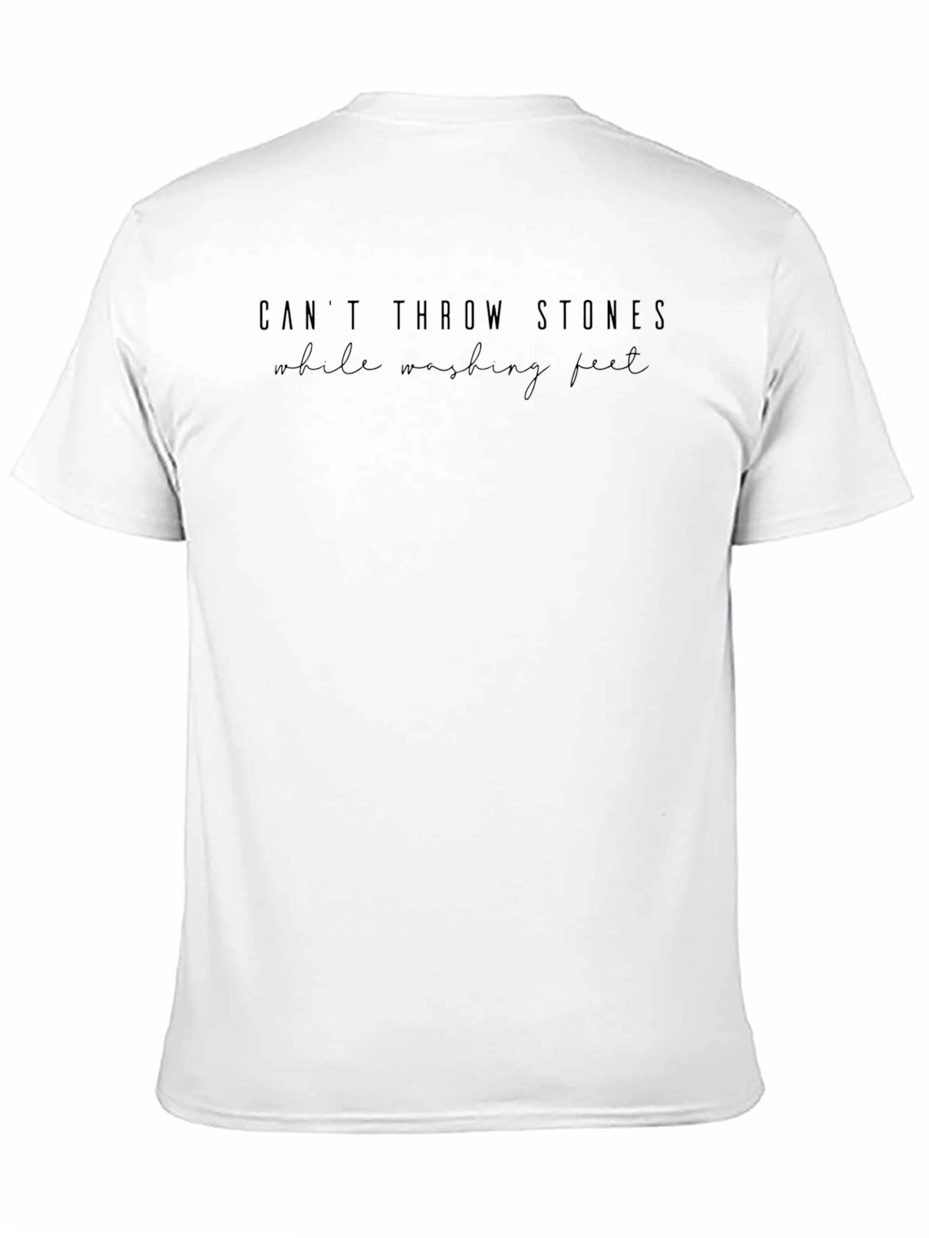 Black Graphic Tee: Cant Throw Stones