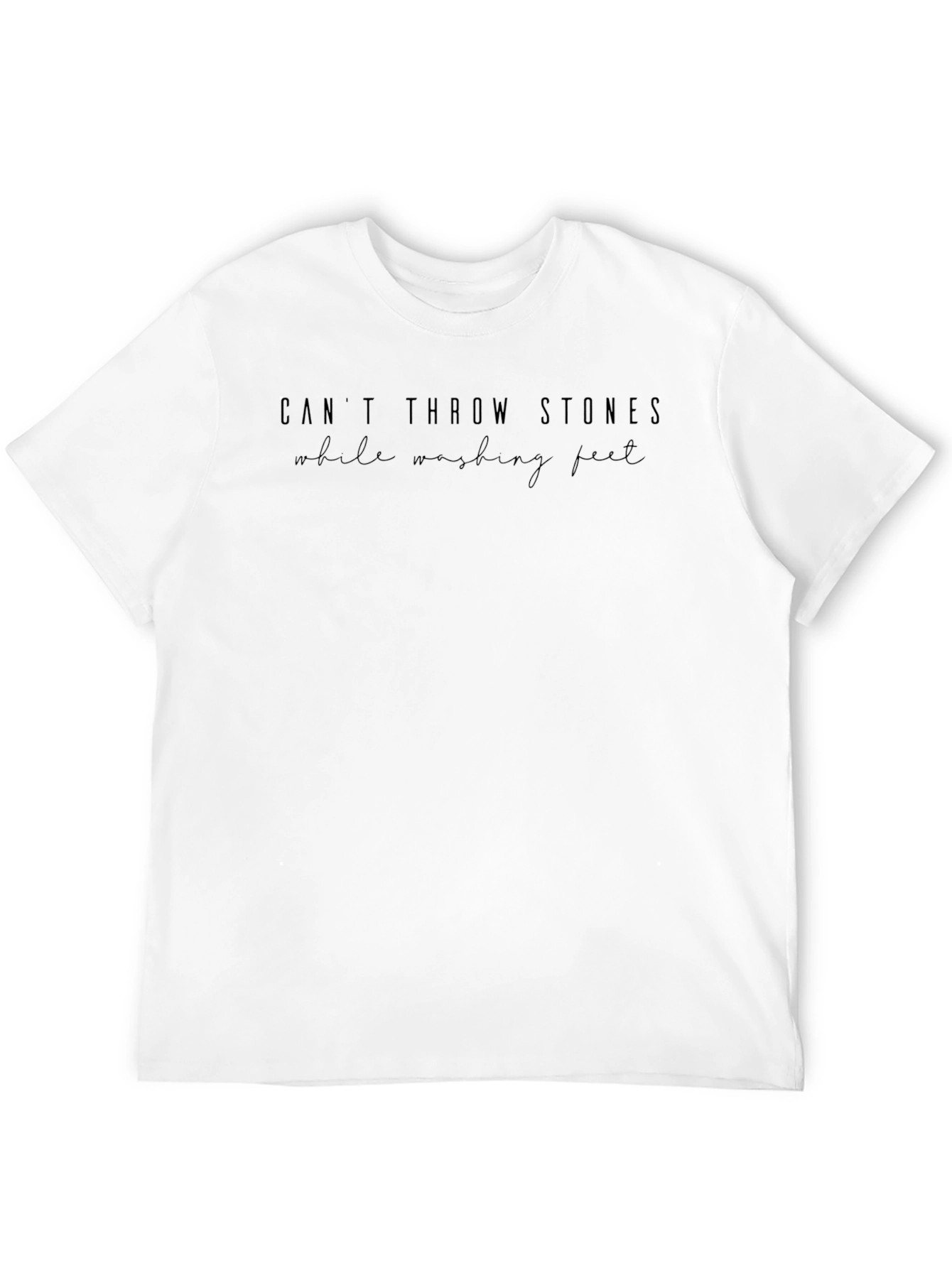 Black Graphic Tee: Cant Throw Stones