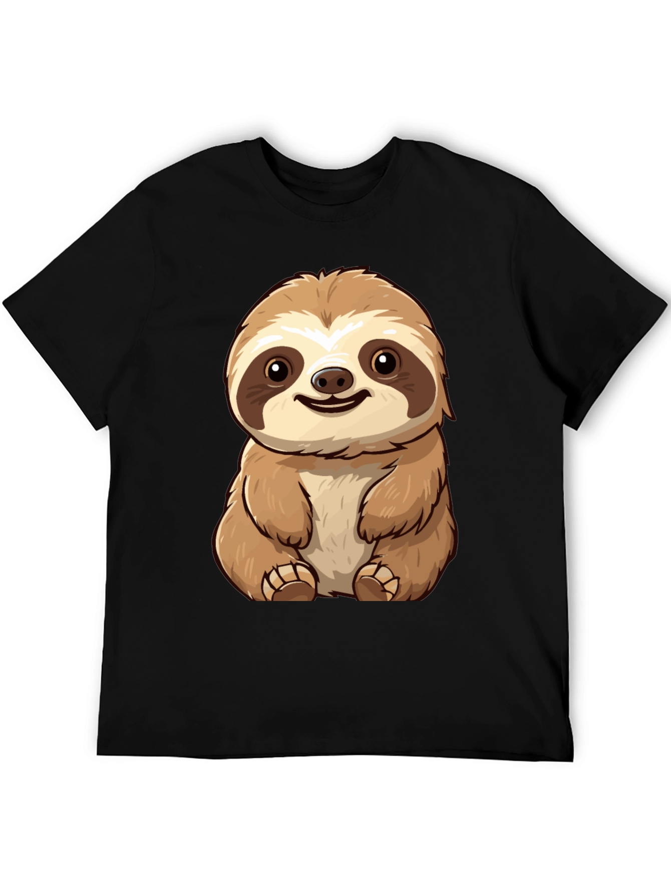 Cute Sloth Graphic Tee - Black T-Shirt