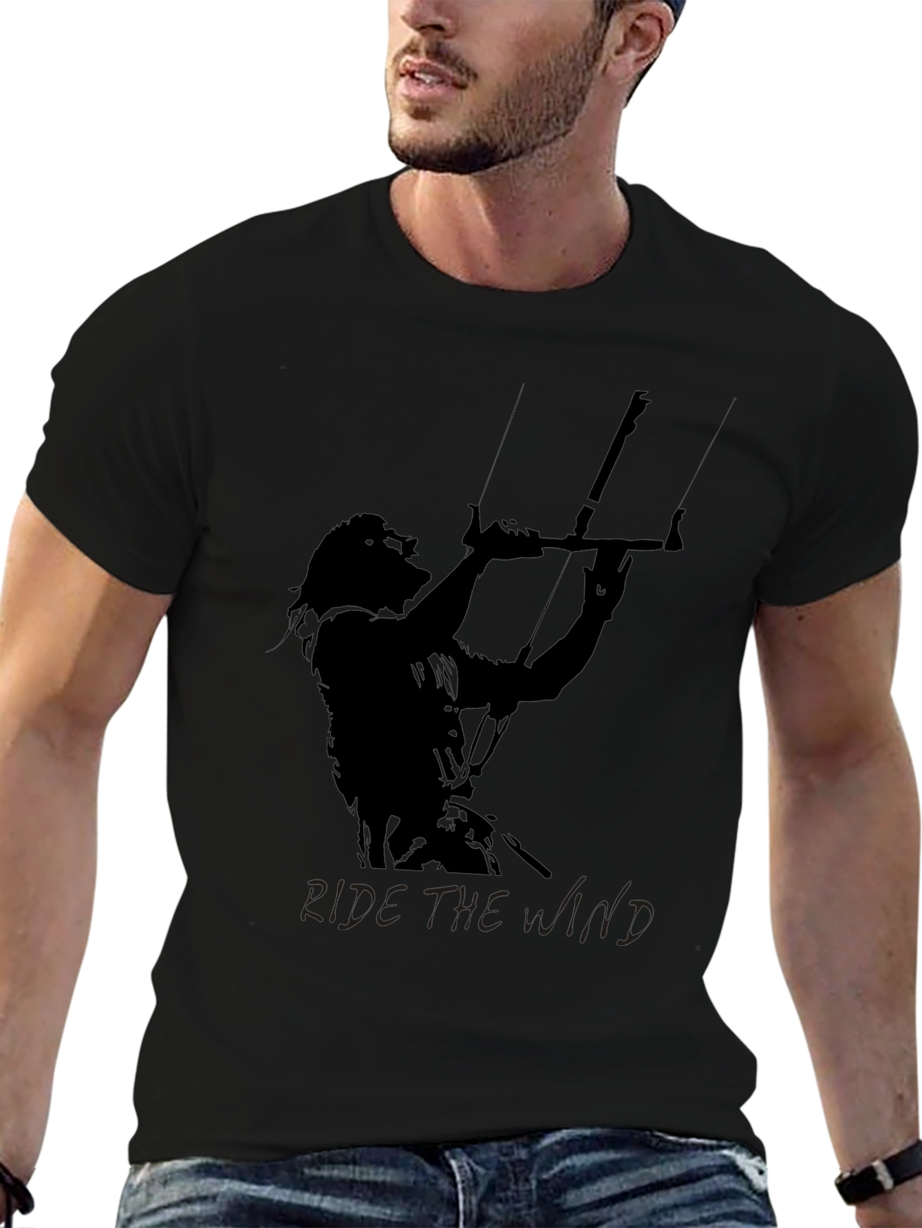Ride the Wind Mens Black Graphic Tee