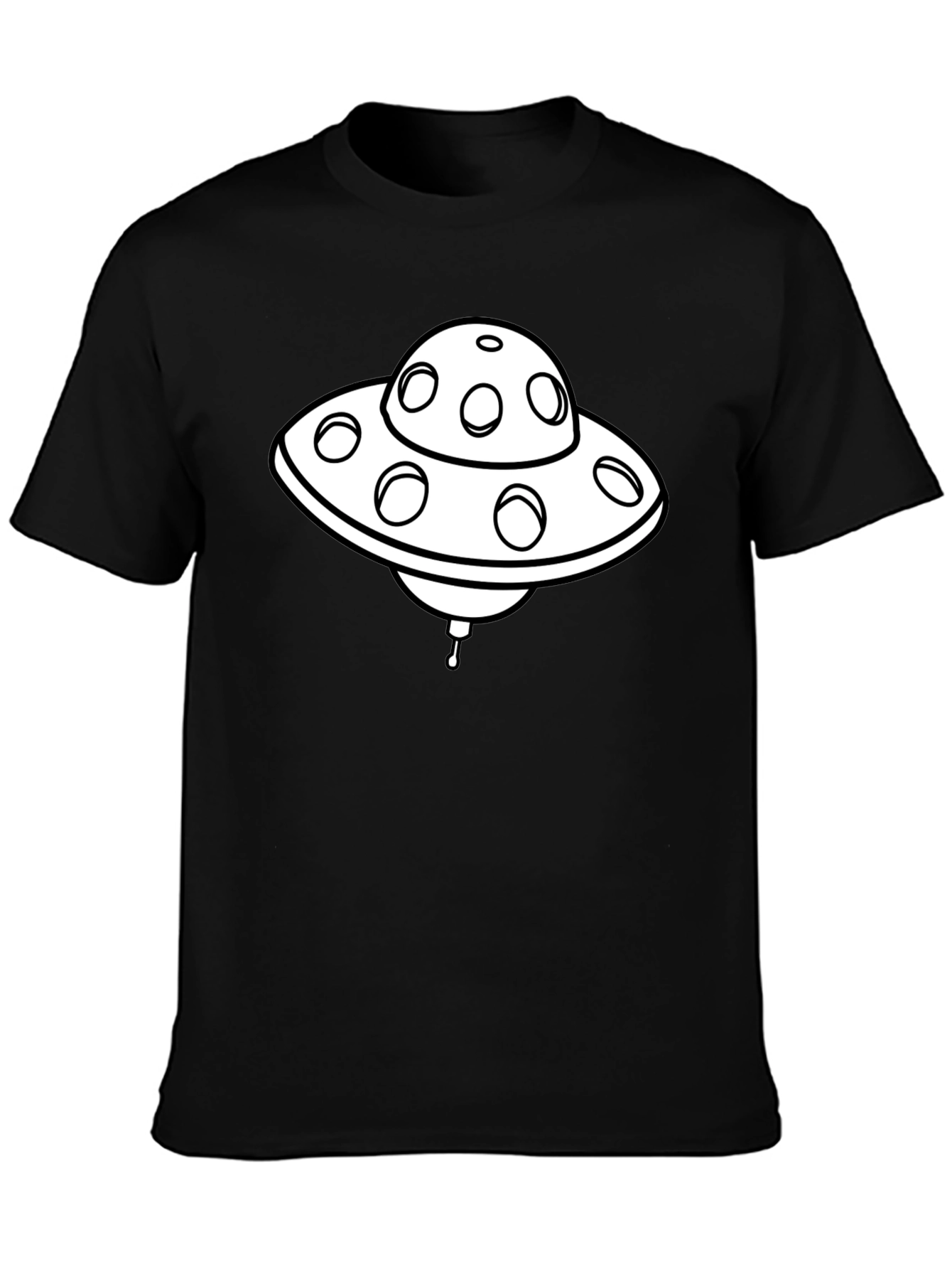 UFO Graphic T-Shirt - Black Cotton Blend