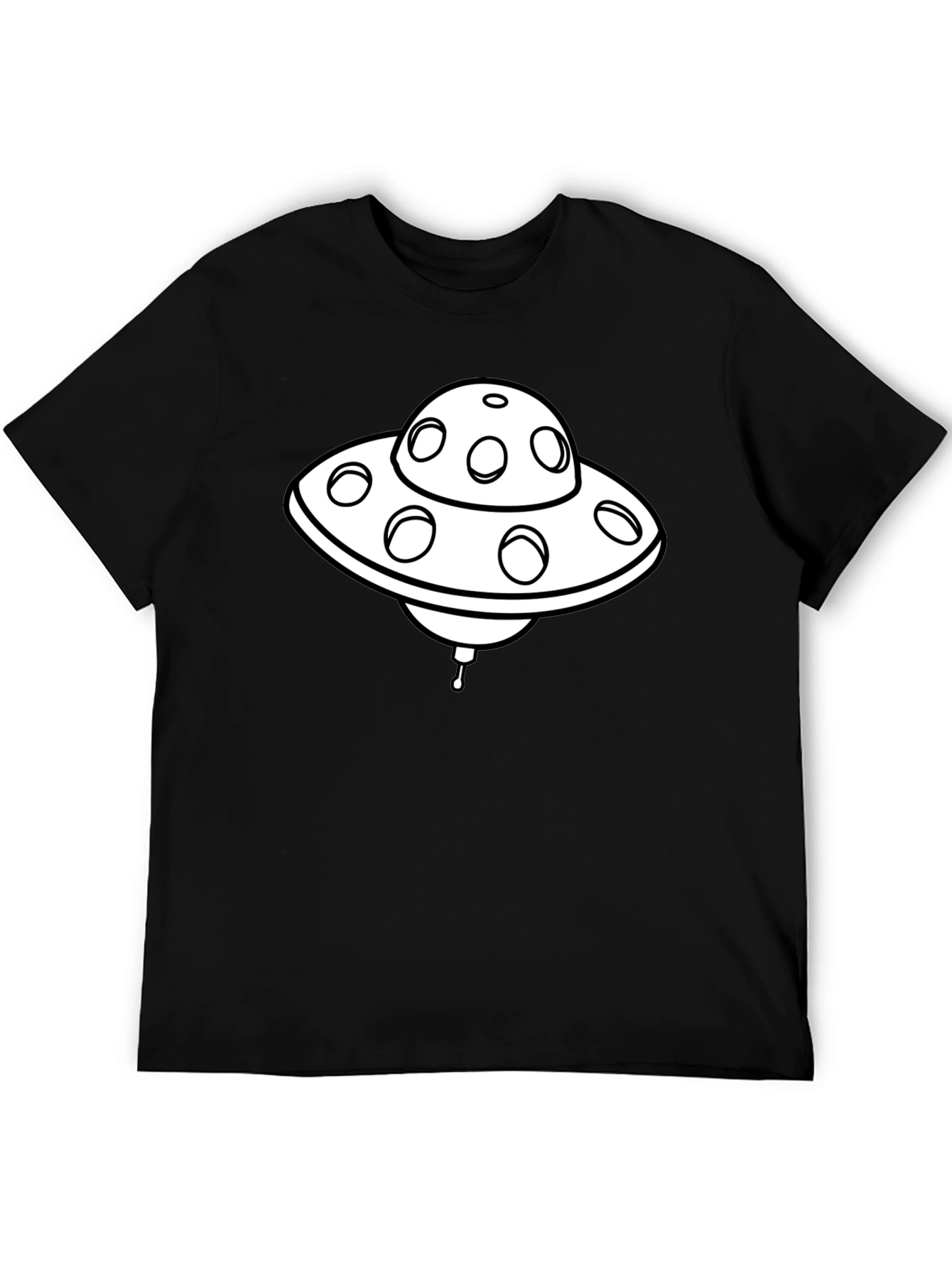 UFO Graphic T-Shirt - Black Cotton Blend