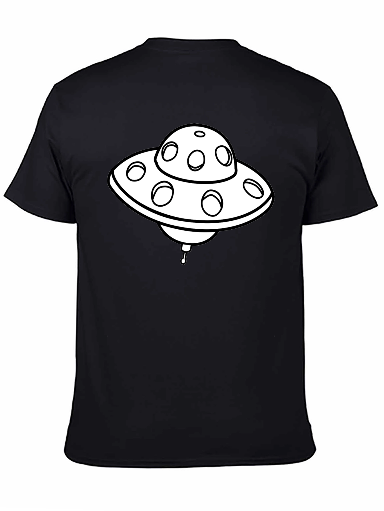 UFO Graphic T-Shirt - Black Cotton Blend
