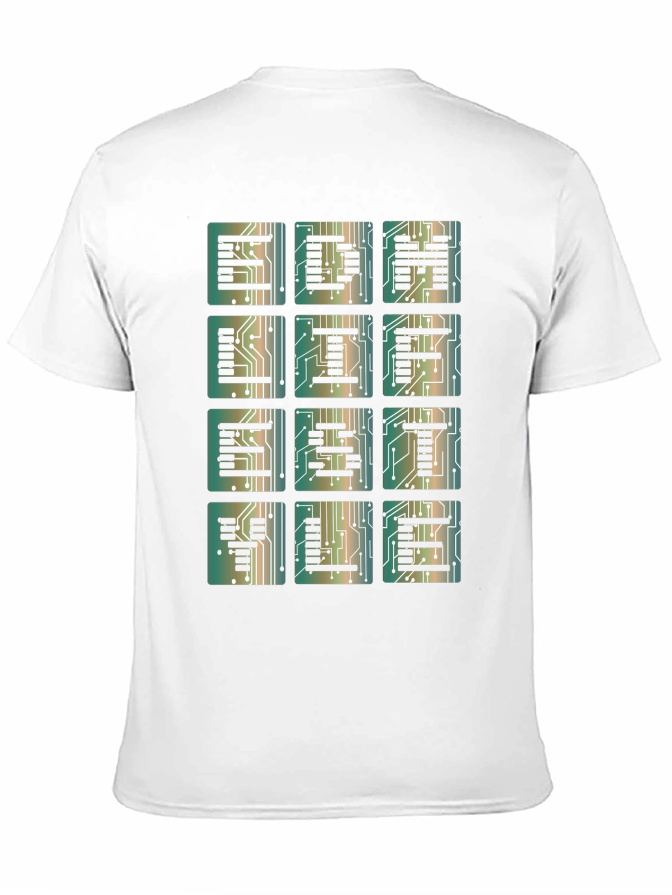Electronic Circuit Board Letter Print Black T-Shirt