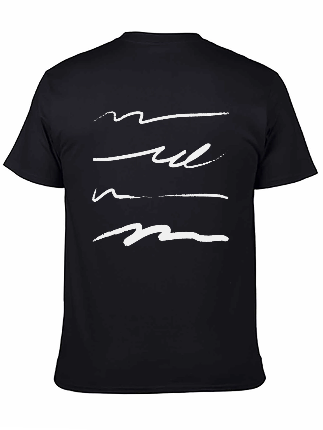 Abstract Line Art Black T-Shirt
