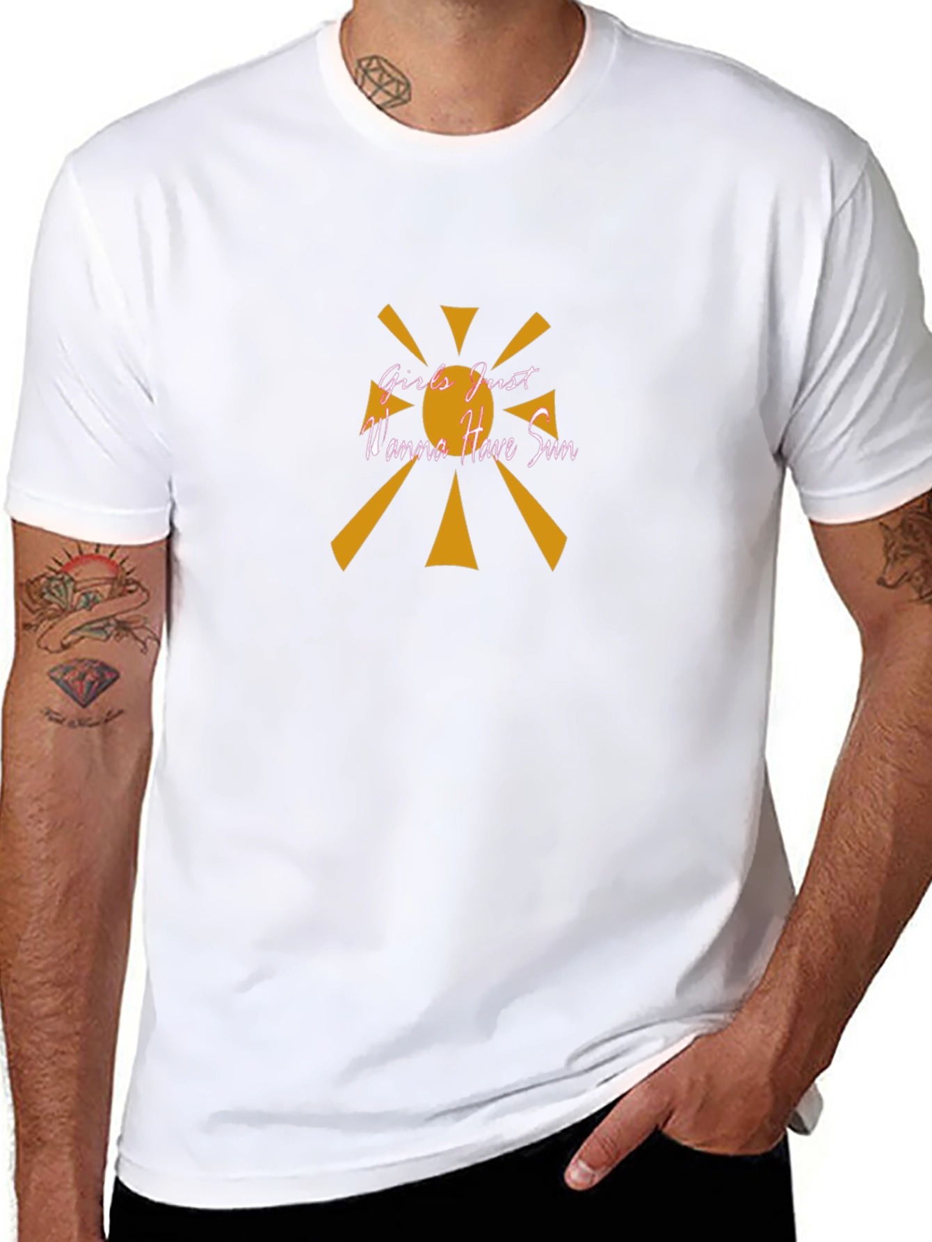 Girls Just Wanna Have Sun Black Graphic Tee