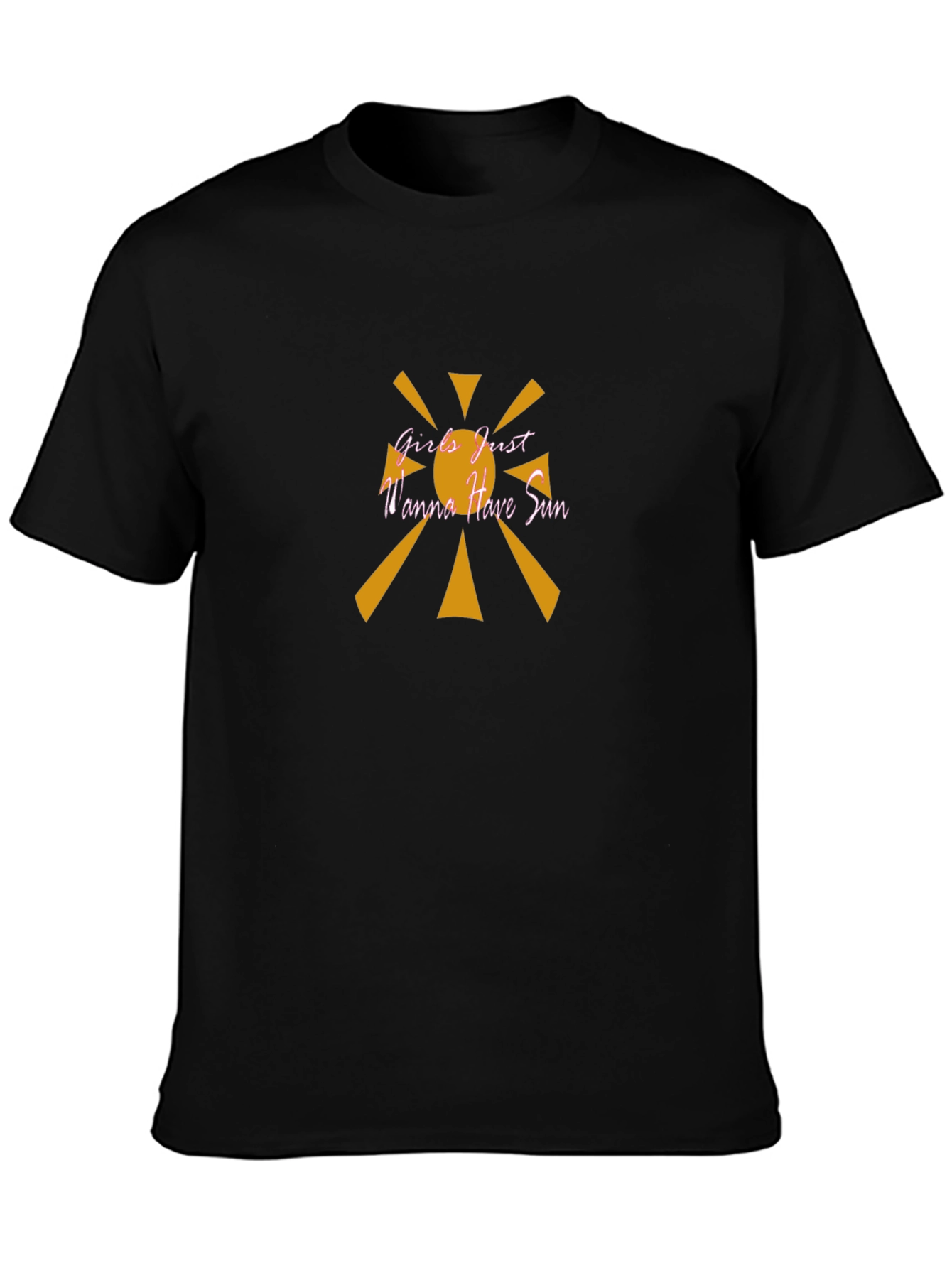 Girls Just Wanna Have Sun Black Graphic Tee