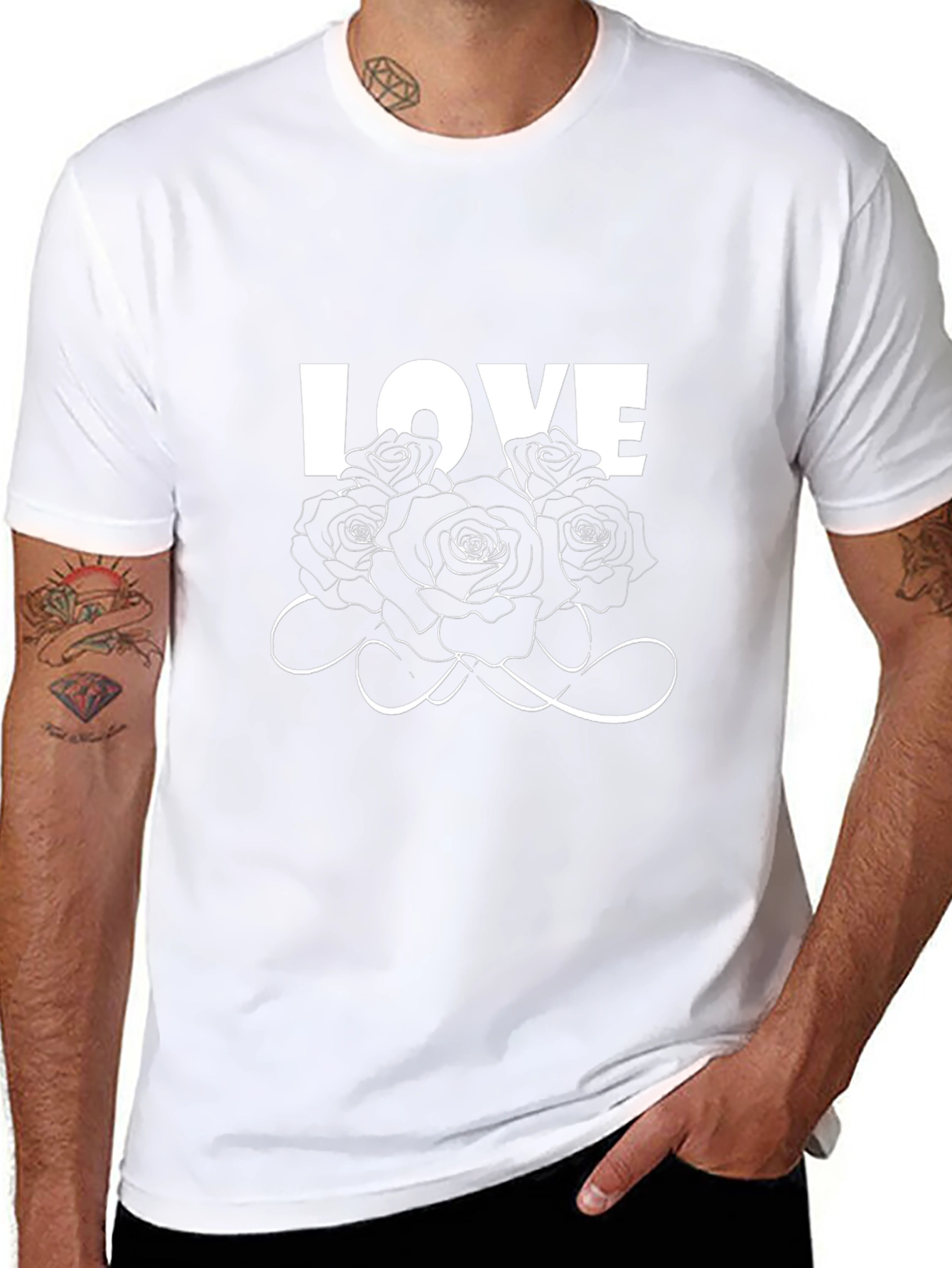 Love Roses Graphic Black T-Shirt