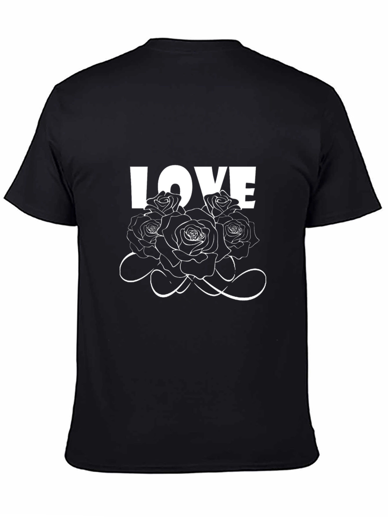 Love Roses Graphic Black T-Shirt