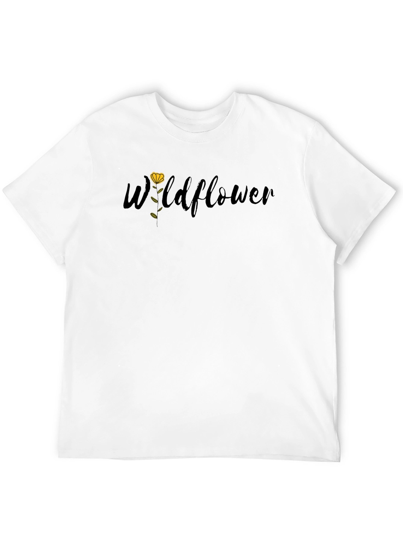 Wildflower Graphic Tee - Stylish Black Cotton T-Shirt