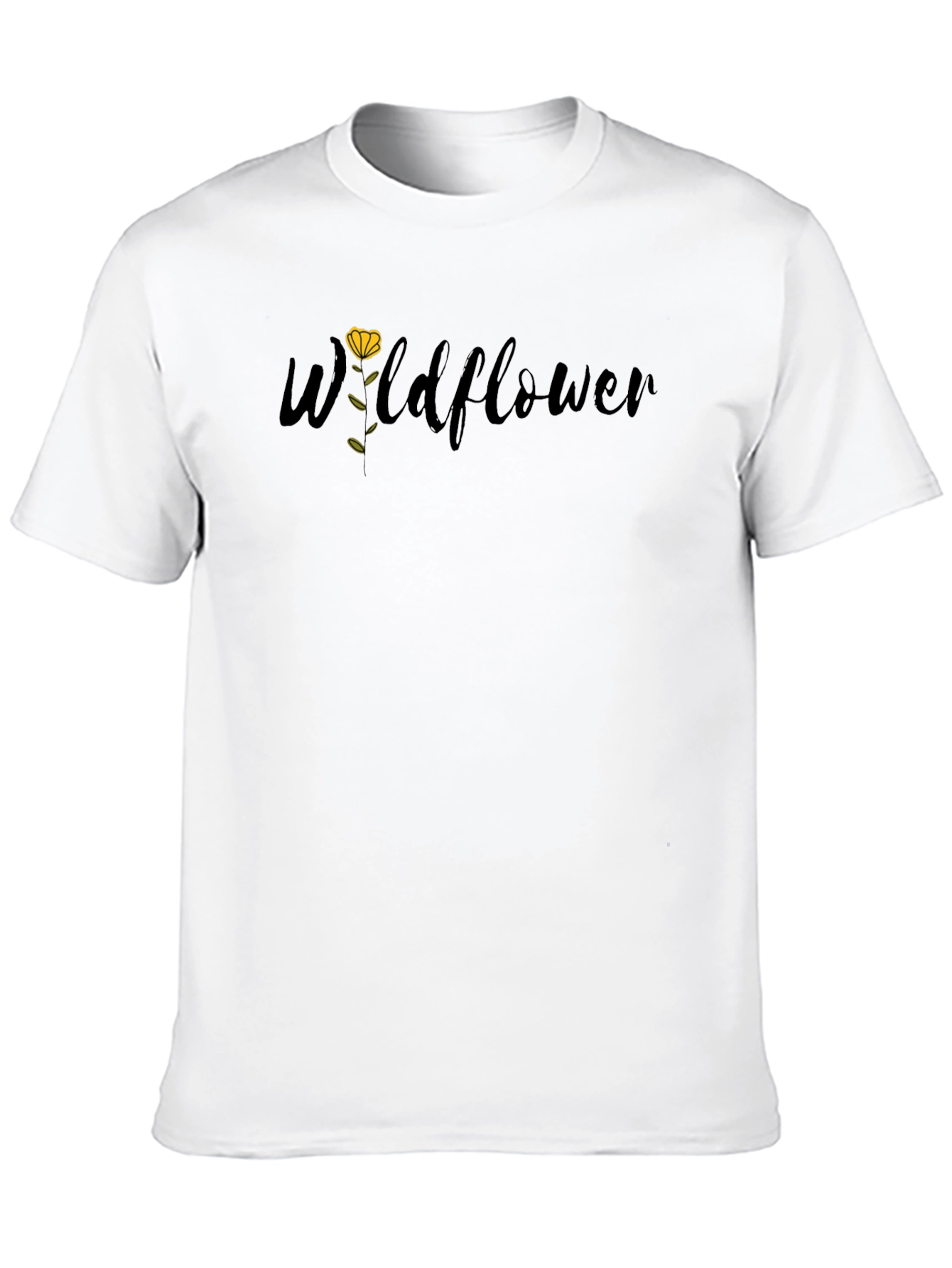 Wildflower Graphic Tee - Stylish Black Cotton T-Shirt
