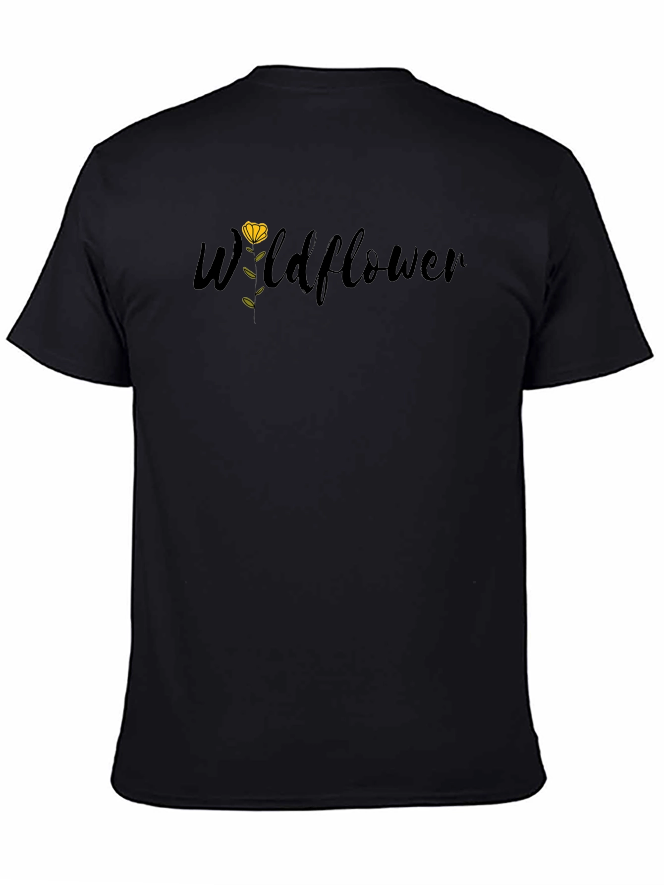 Wildflower Graphic Tee - Stylish Black Cotton T-Shirt