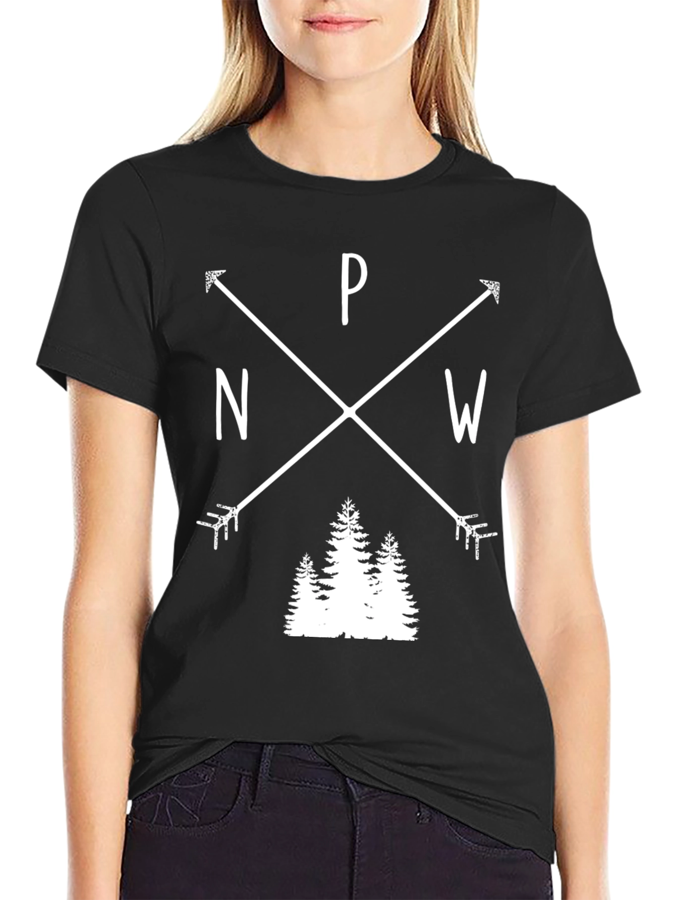 PNW Arrows & Trees Black T-Shirt