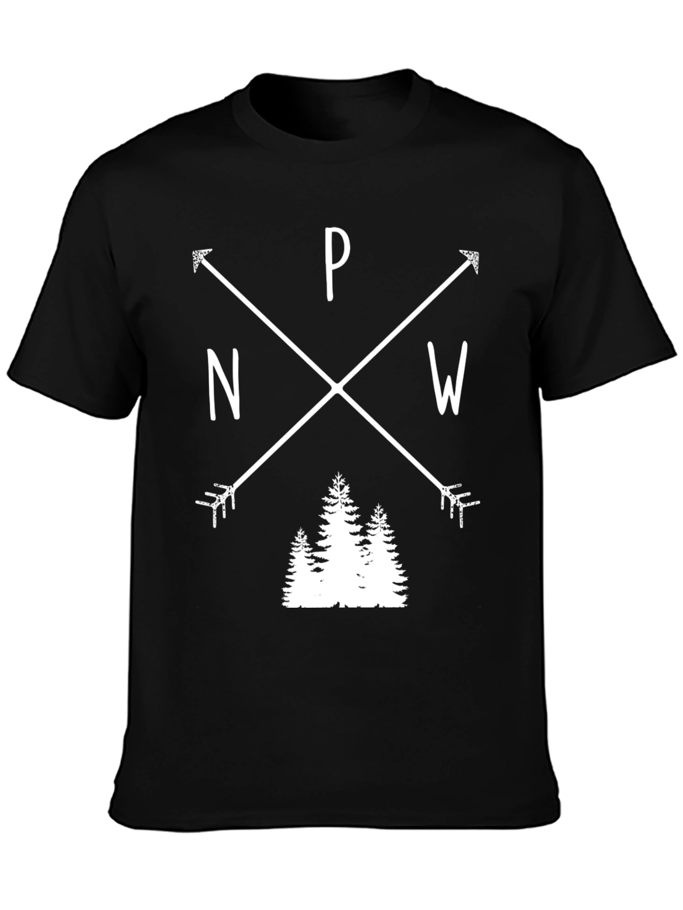 PNW Arrows & Trees Black T-Shirt