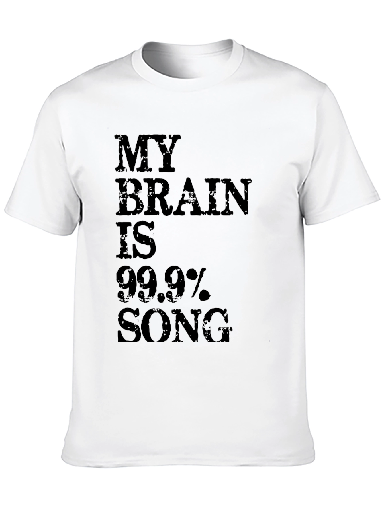 Funny My Brain Is 99.9% Song Black T-Shirt