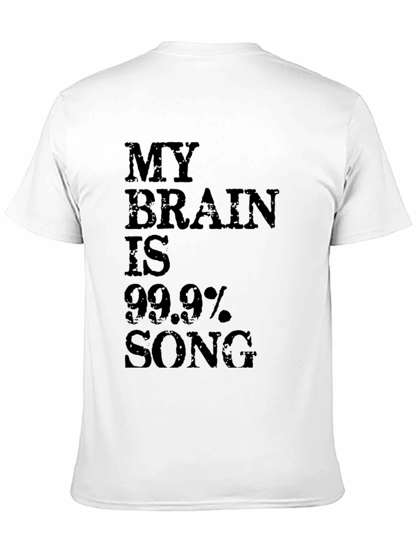Funny My Brain Is 99.9% Song Black T-Shirt