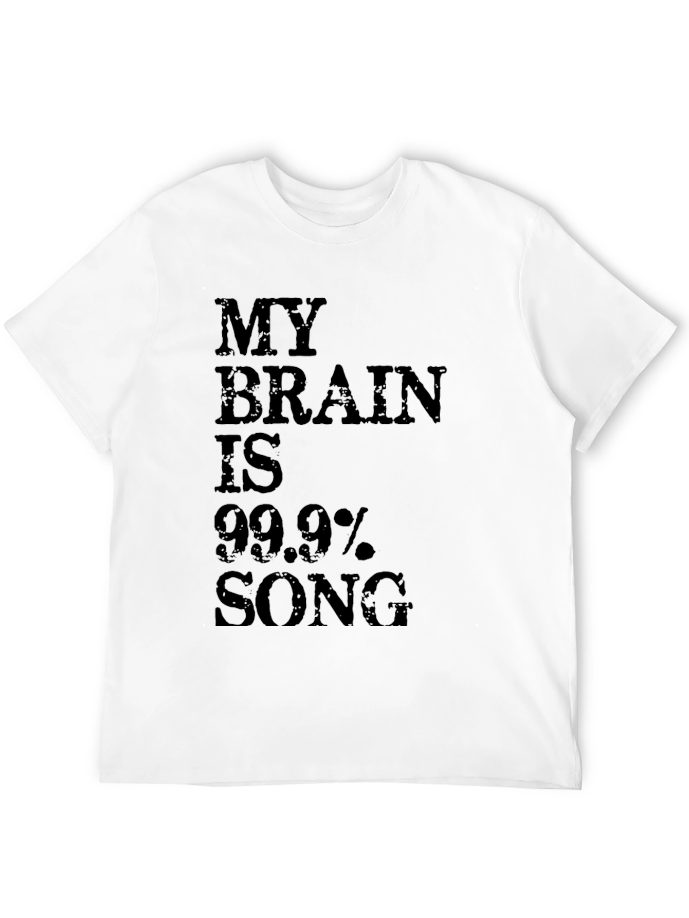 Funny My Brain Is 99.9% Song Black T-Shirt