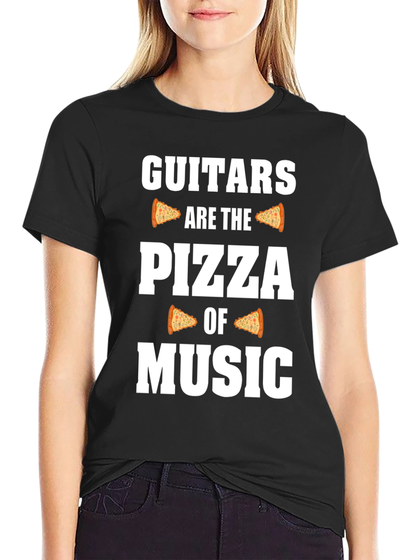 Guitars are the Pizza of Music Graphic T-Shirt