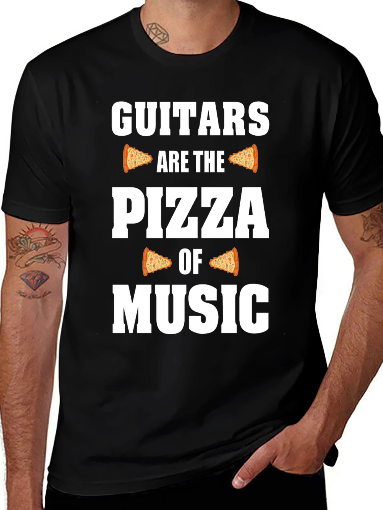 Guitars are the Pizza of Music Graphic T-Shirt
