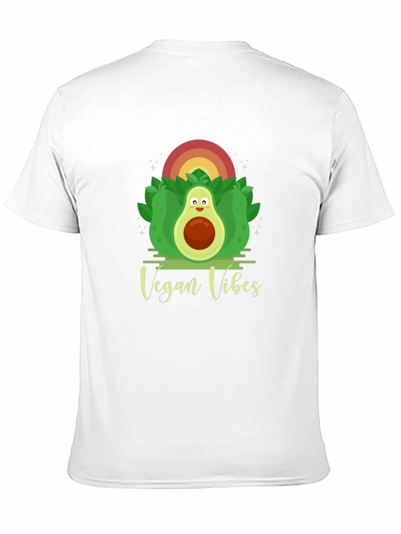 Vegan Vibes Graphic Tee - Cute Avocado Design