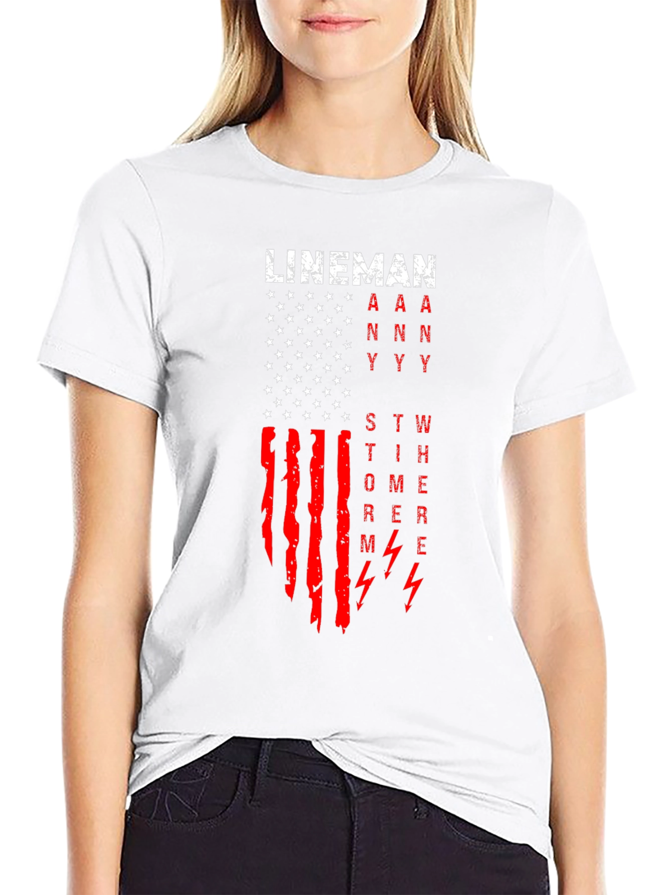 Lineman American Flag Graphic T-Shirt